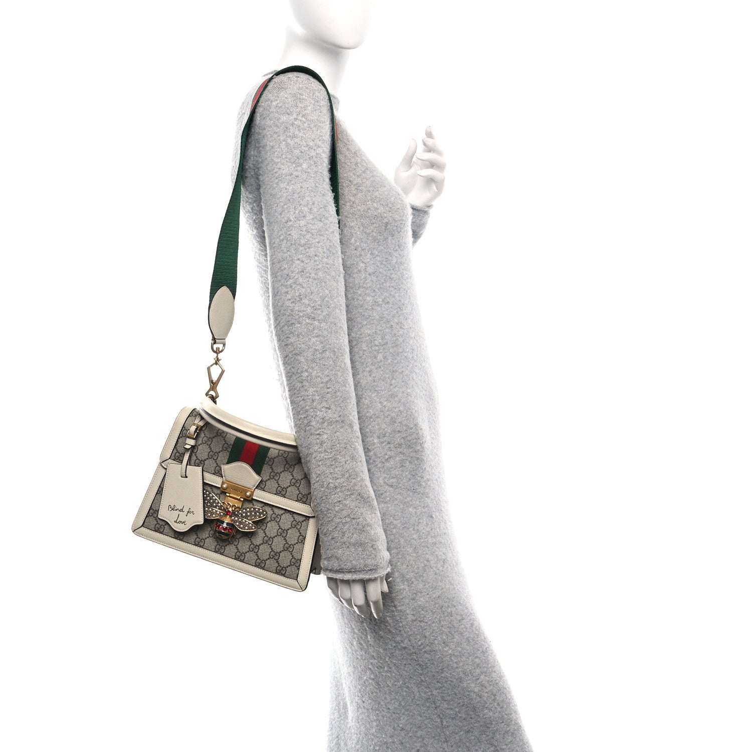 GG Supreme Monogram Small Queen Margaret Top Handle Bag White
