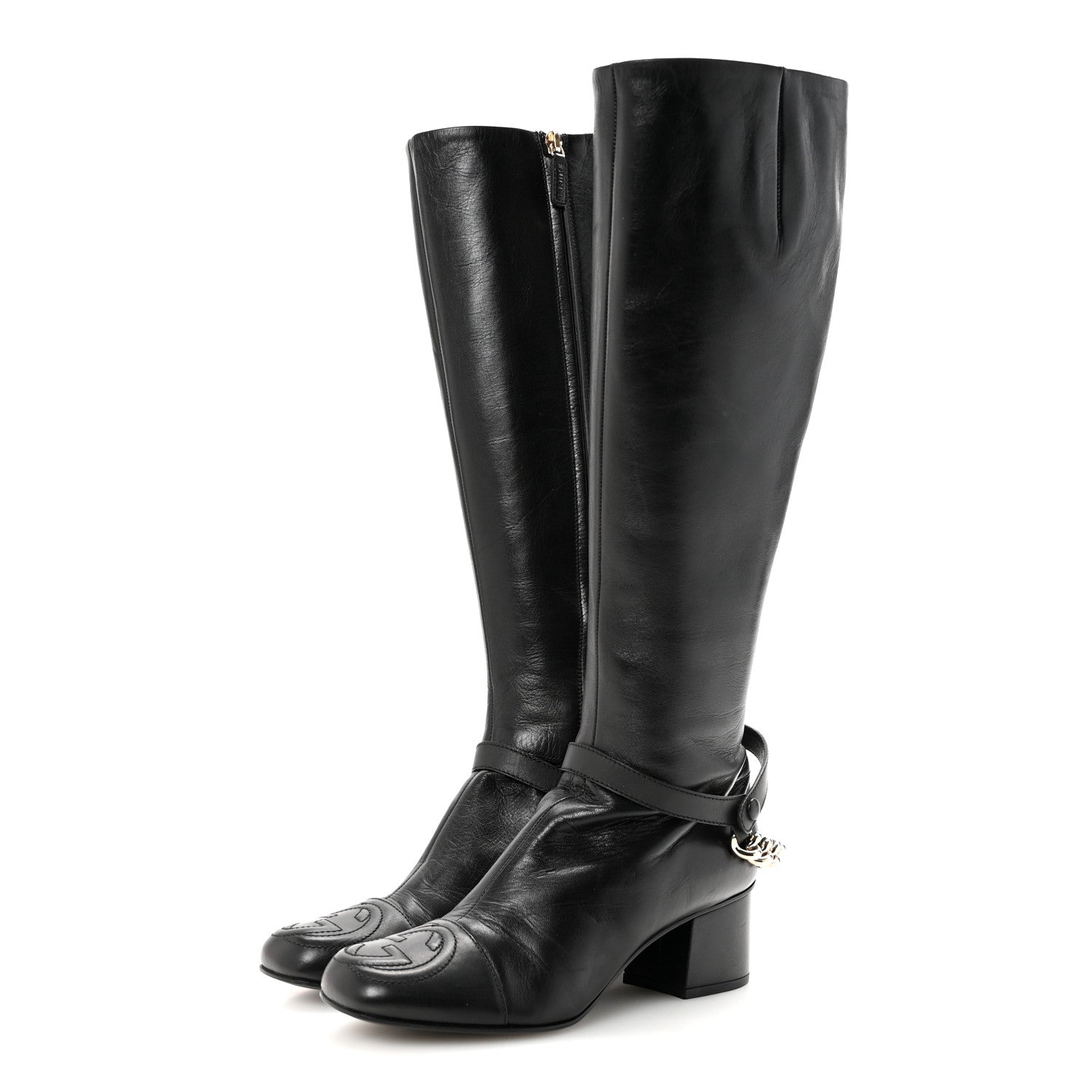 Calfskin Soho Knee Boots 36 Black