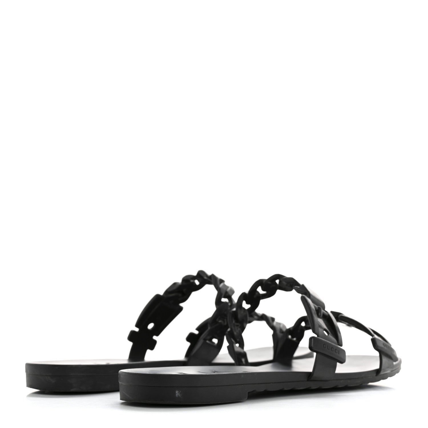 Rubber Womens Slide Sandals 38 Black