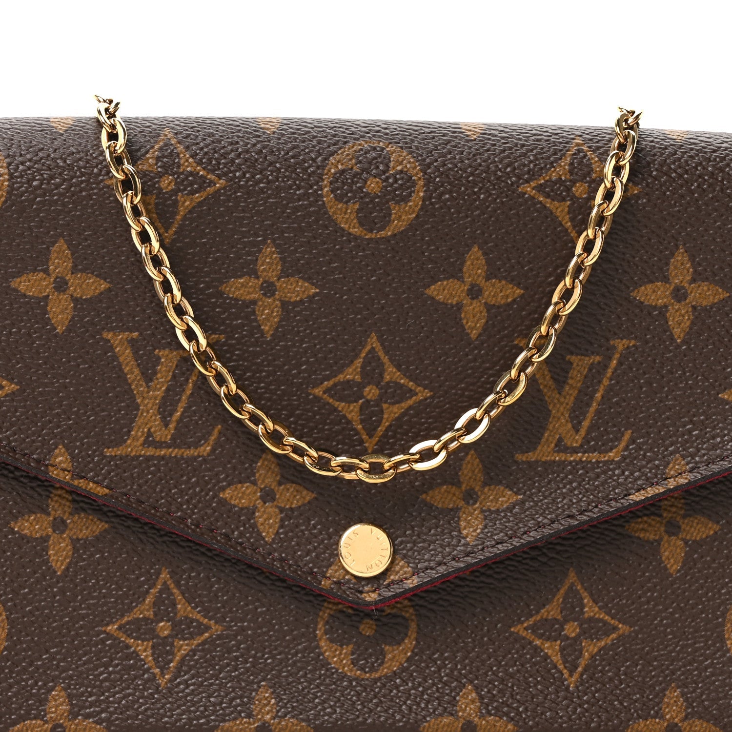 Monogram Pochette Felicie Chain Wallet Fuchsia