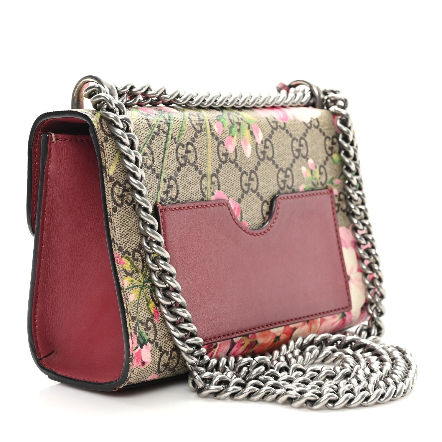 GG Supreme Monogram Blooms Small Padlock Shoulder Bag Beige Multicolor Dry Rose