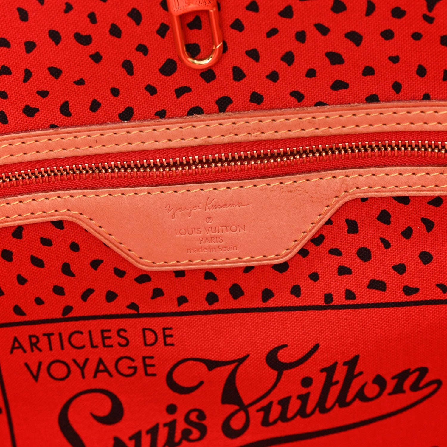 Monogram Kusama Waves Neverfull MM Red