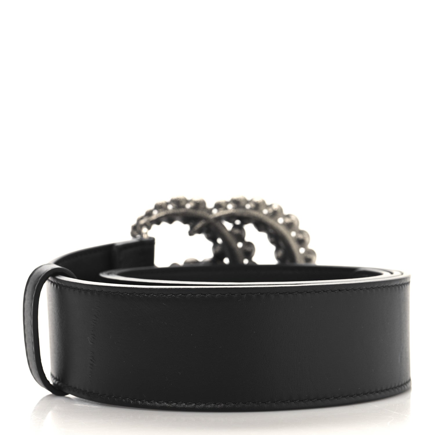 Calfskin Crystal Double G 40mm Belt 90 36 Black