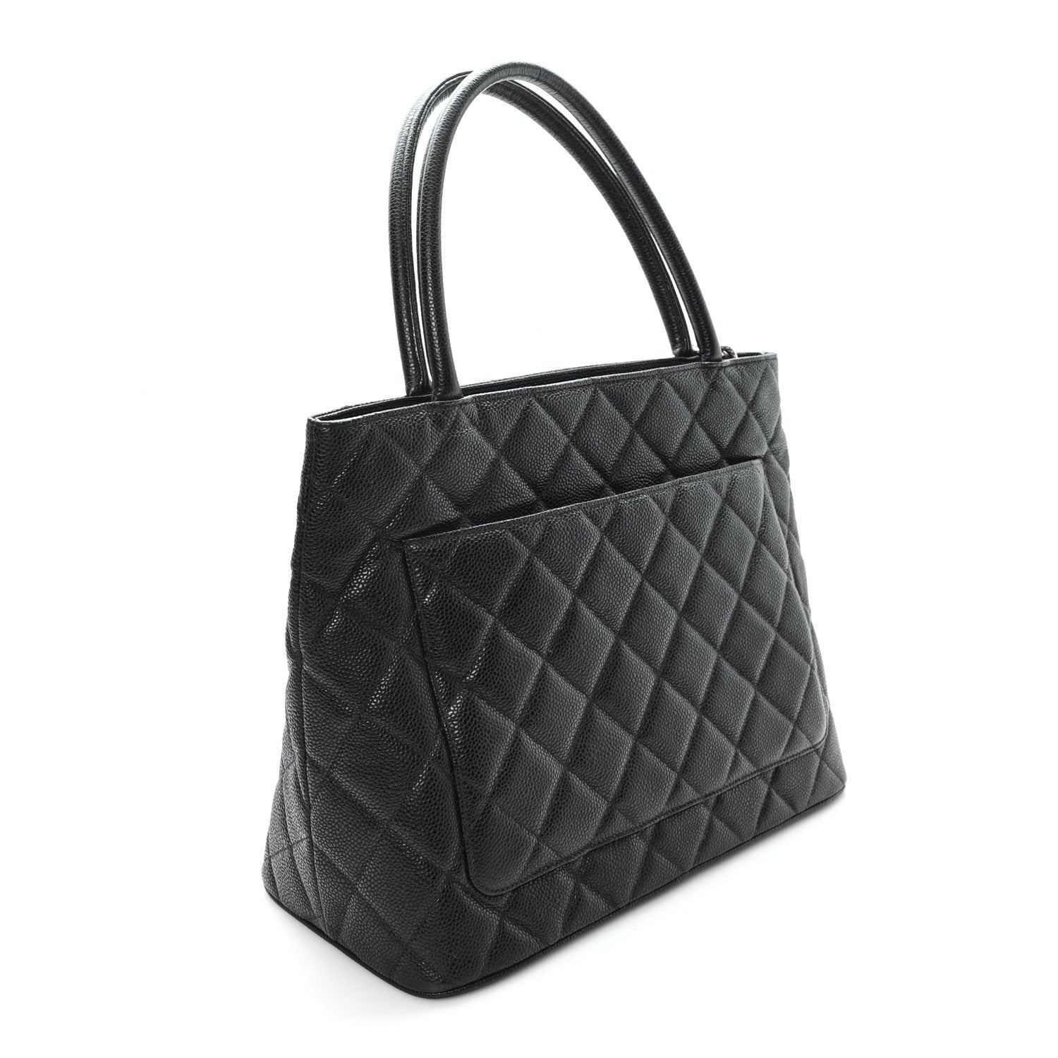 Caviar Quilted Medallion Tote Black