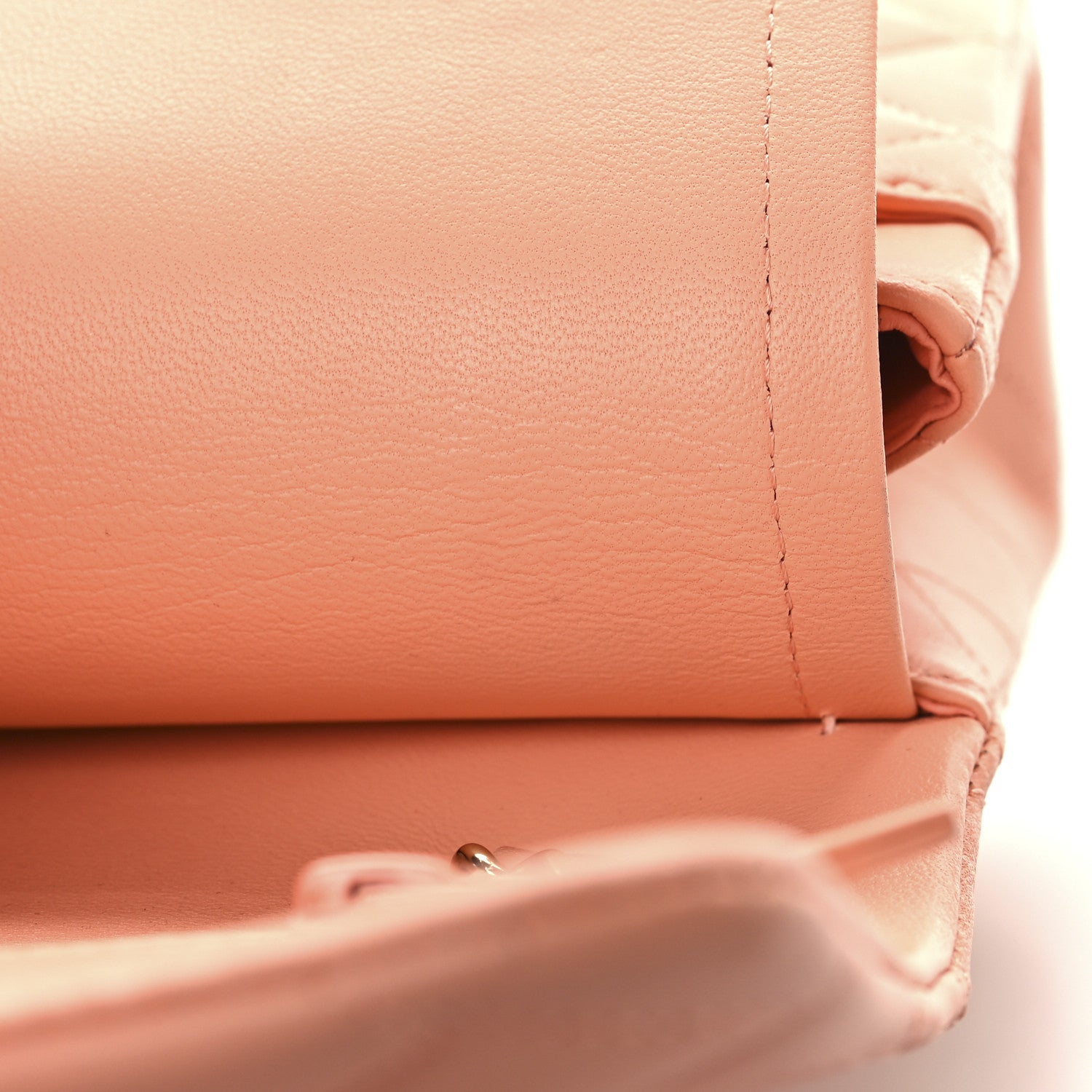 Lambskin Quilted Small Double Flap Light Orange