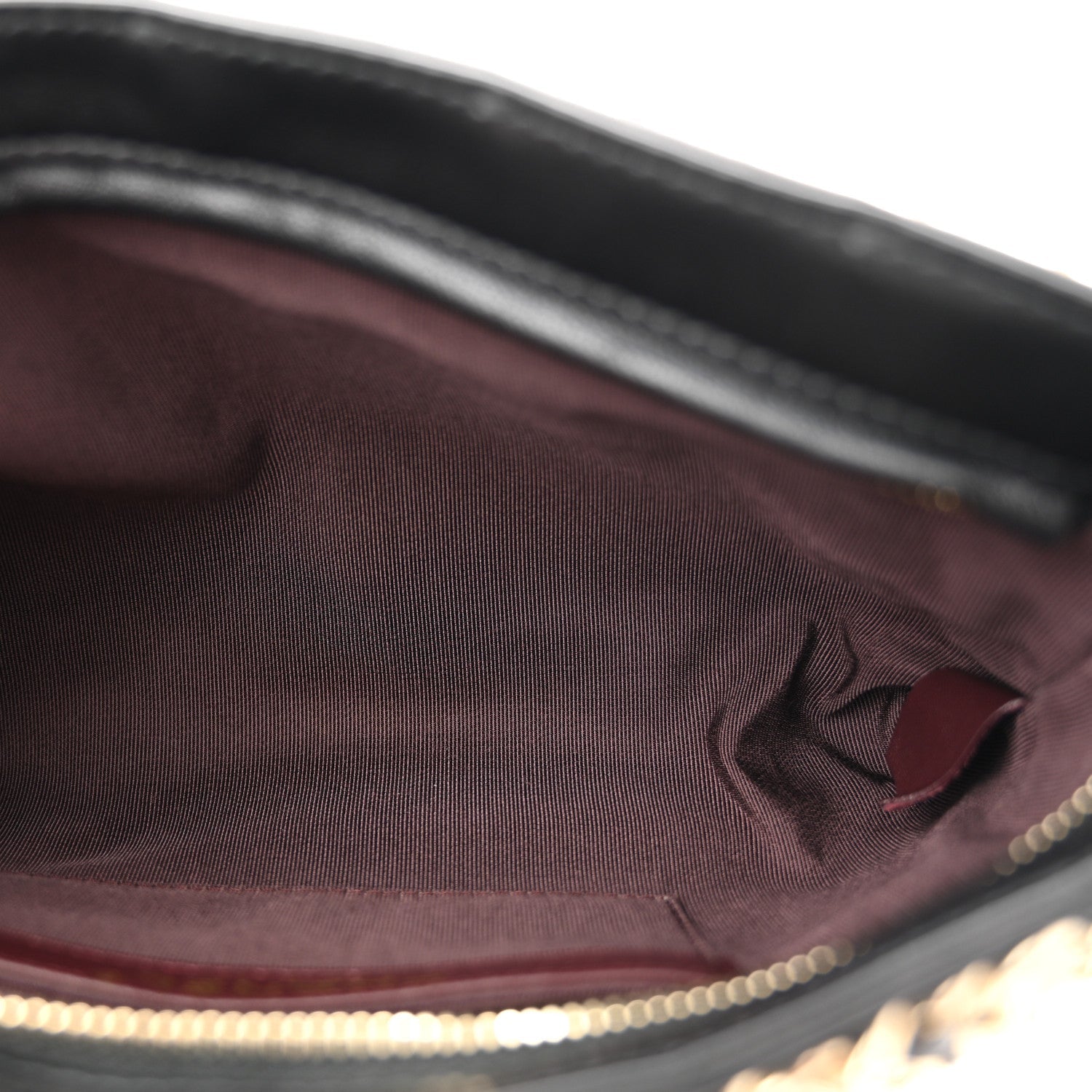 Lambskin Chain Frame Shoulder Bag Black