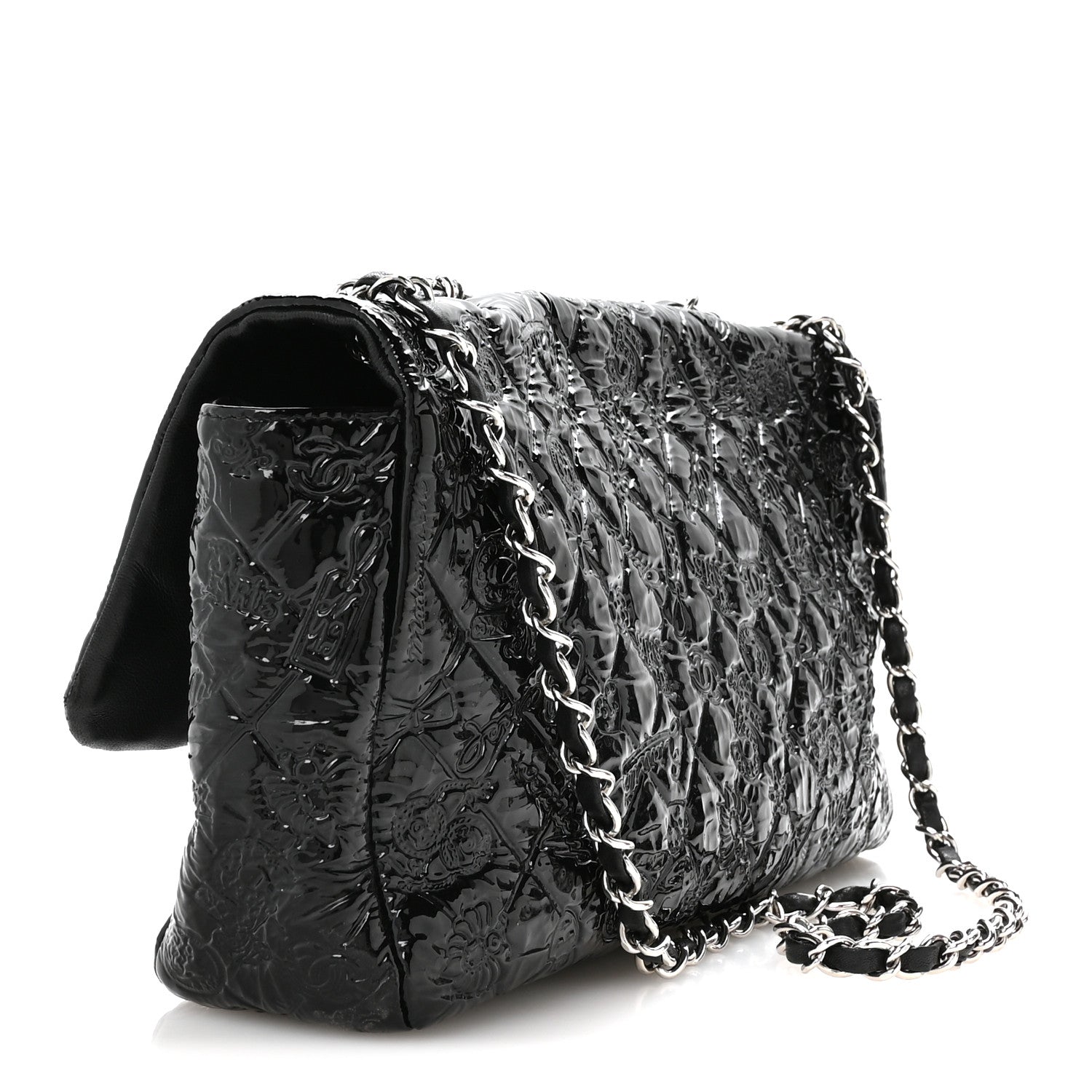 Patent Large Lucky Symbols Flap Black