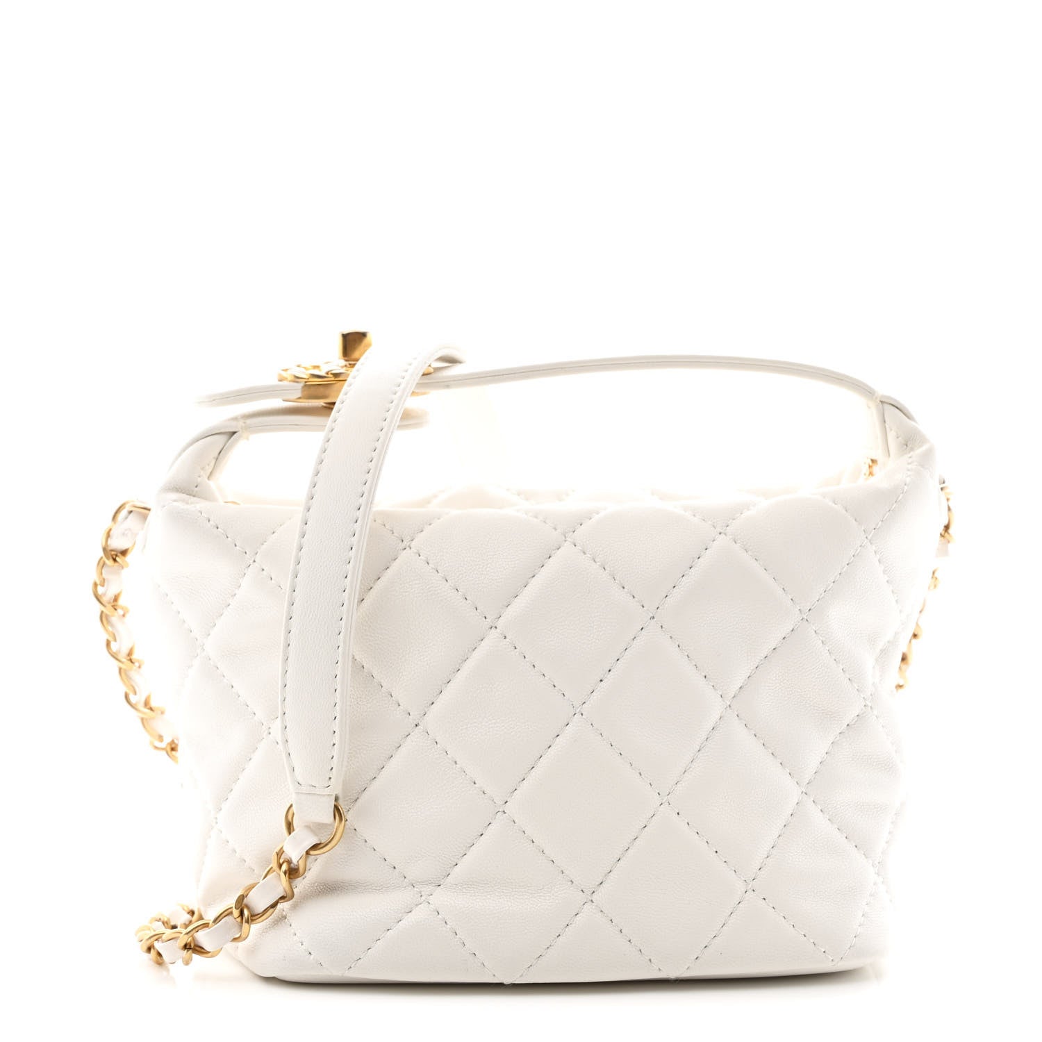 Lambskin Quilted Small Perfect Meeting Hobo White