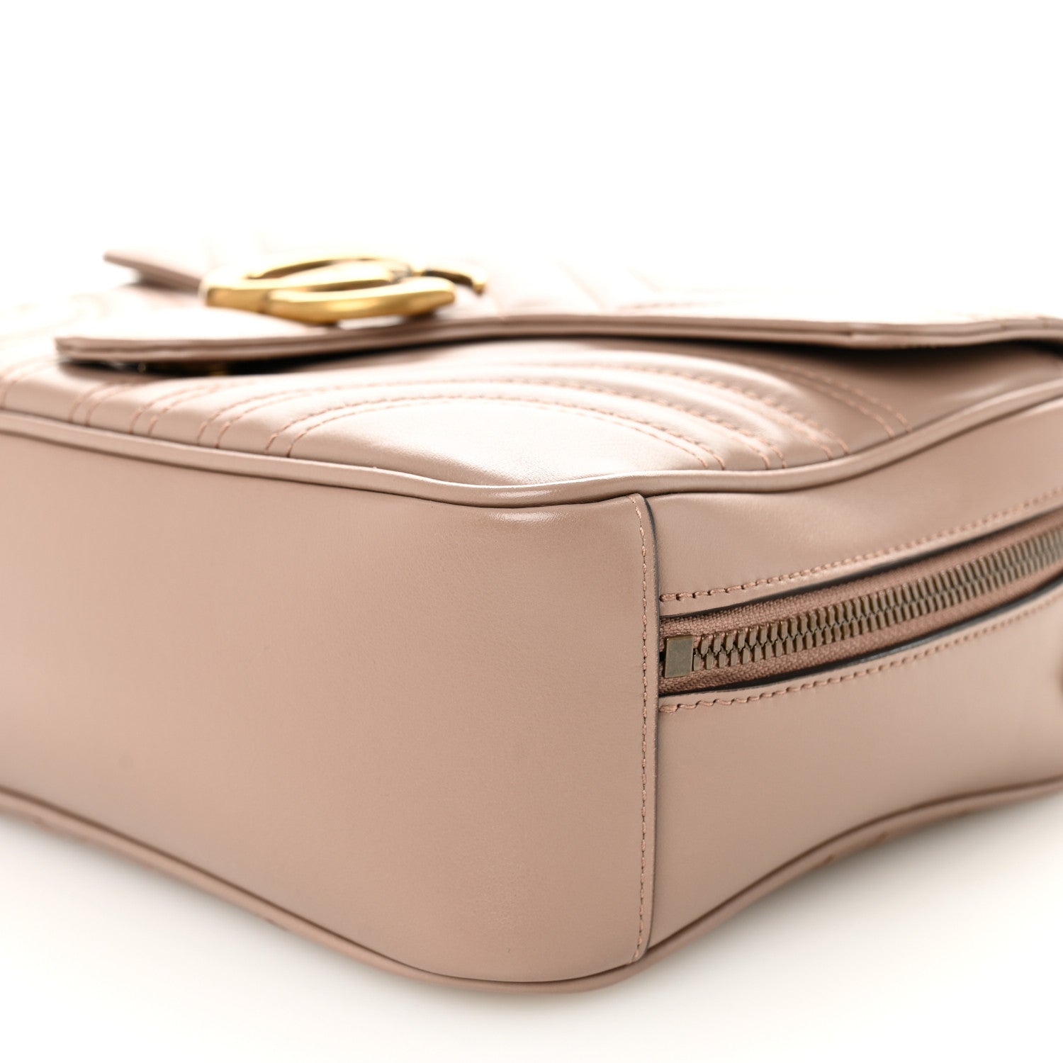Calfskin Matelasse Sylvie Web Small GG Marmont Top Handle Shoulder Bag Porcelain Rose