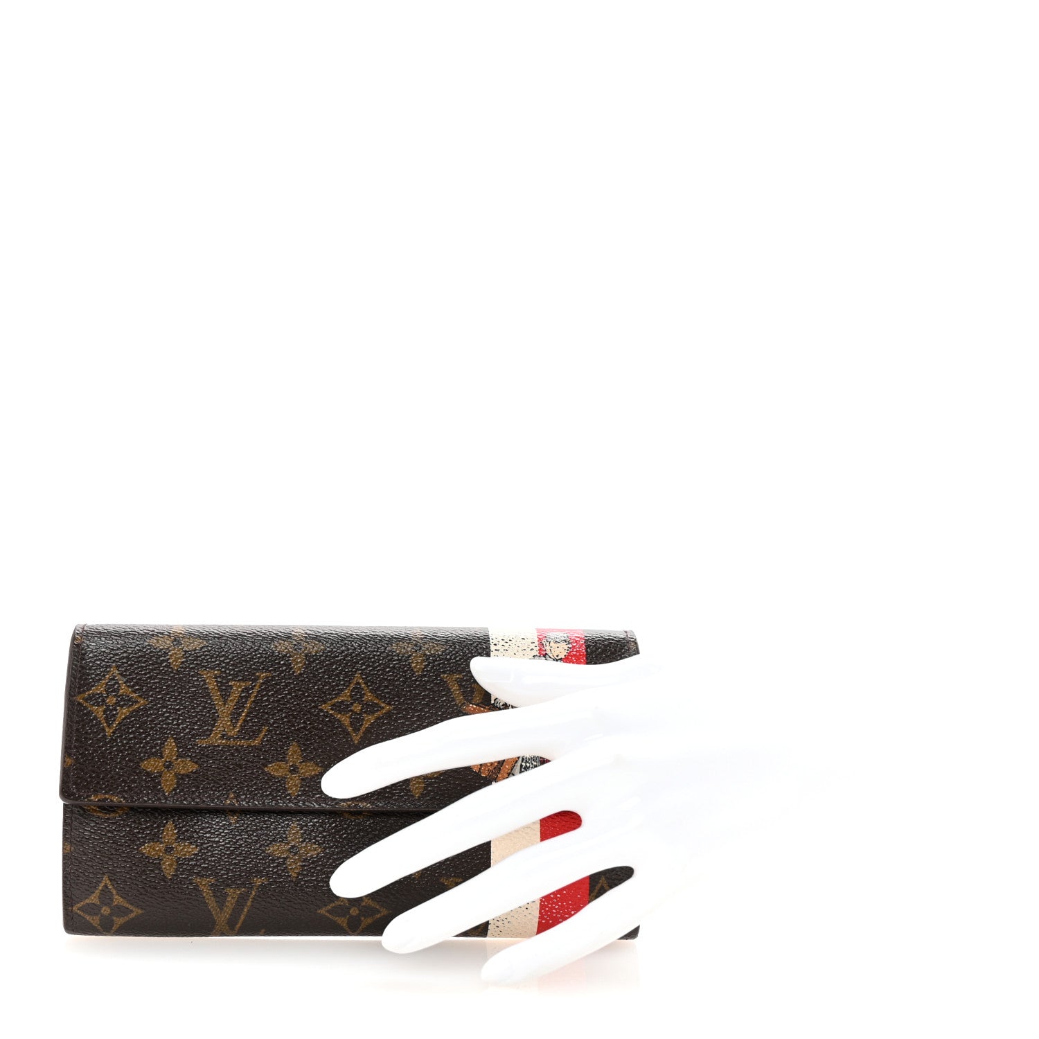 Monogram Groom Sarah Wallet Red