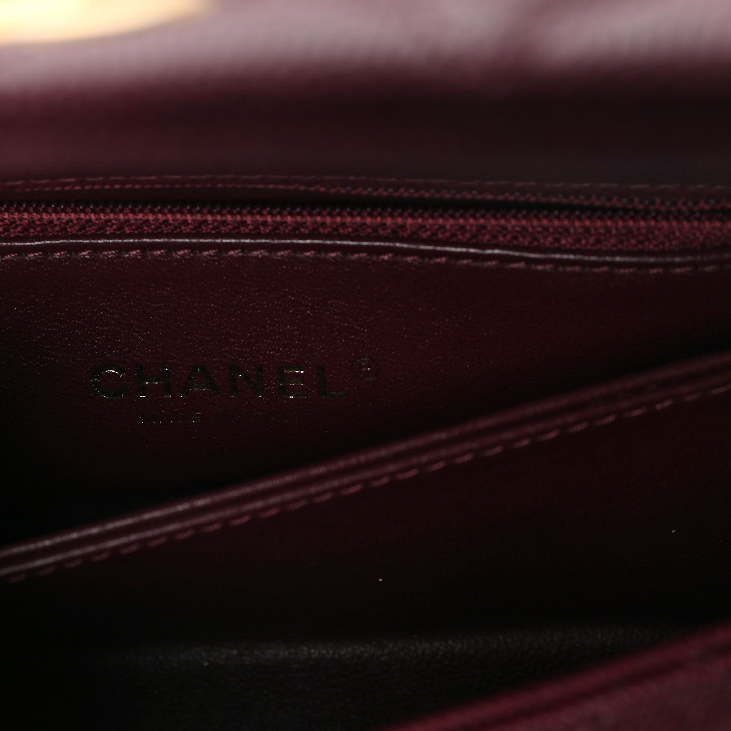 Caviar Lizard Embossed Quilted Mini Coco Handle Flap Burgundy