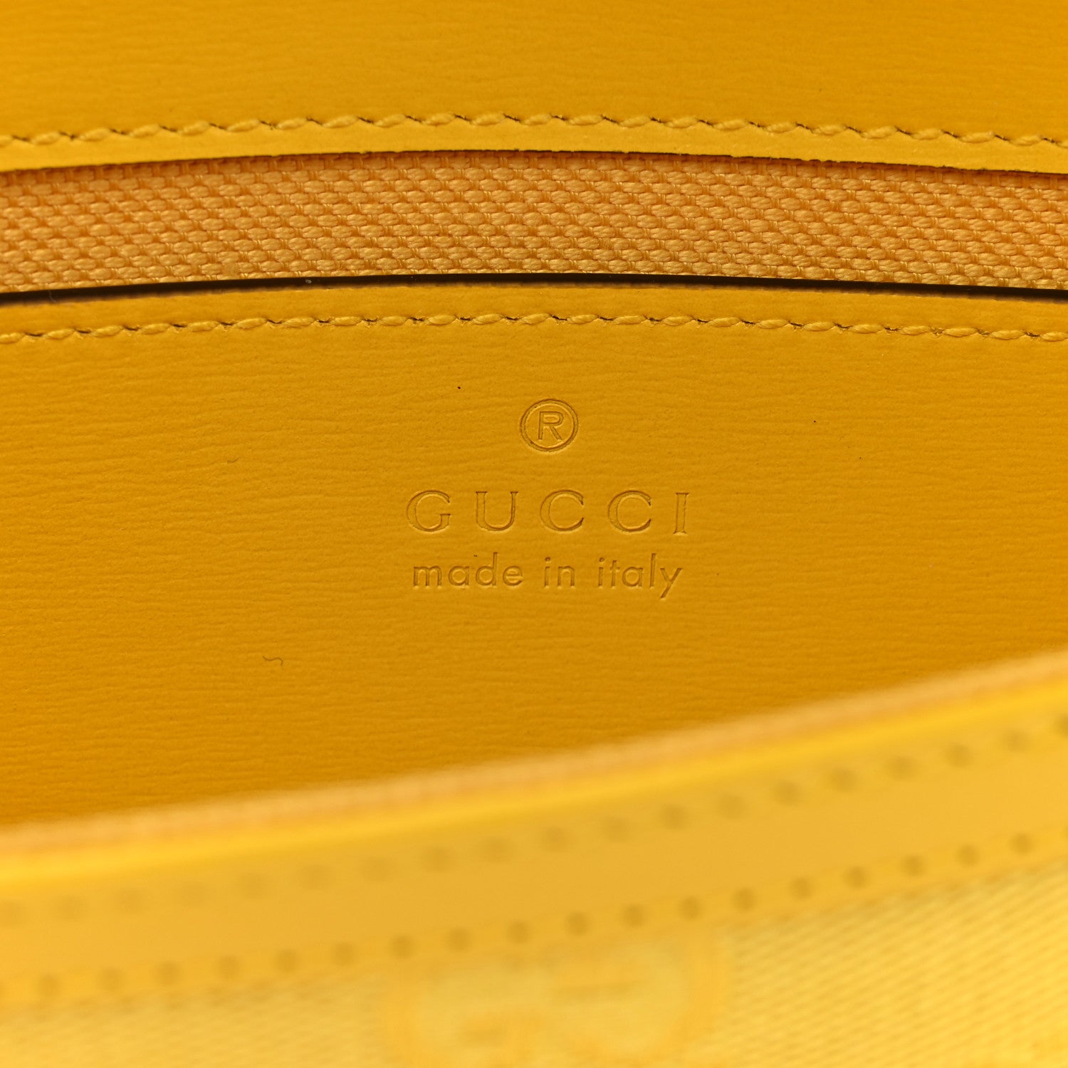 GG Monogram Scratch Lux Calfskin Mini Luce Shoulder Bag Yellow