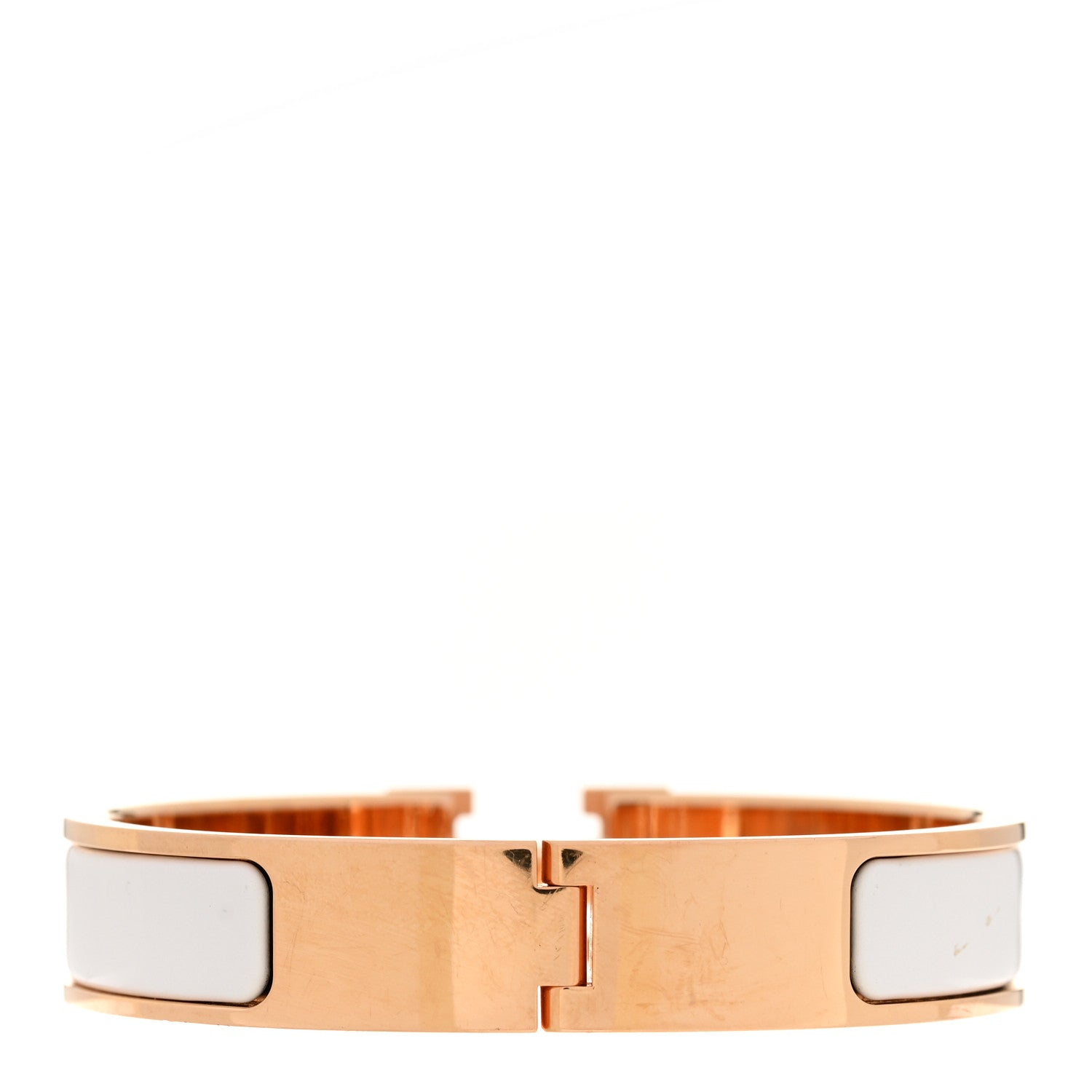 Enamel Narrow Clic Clac H Bracelet PM White