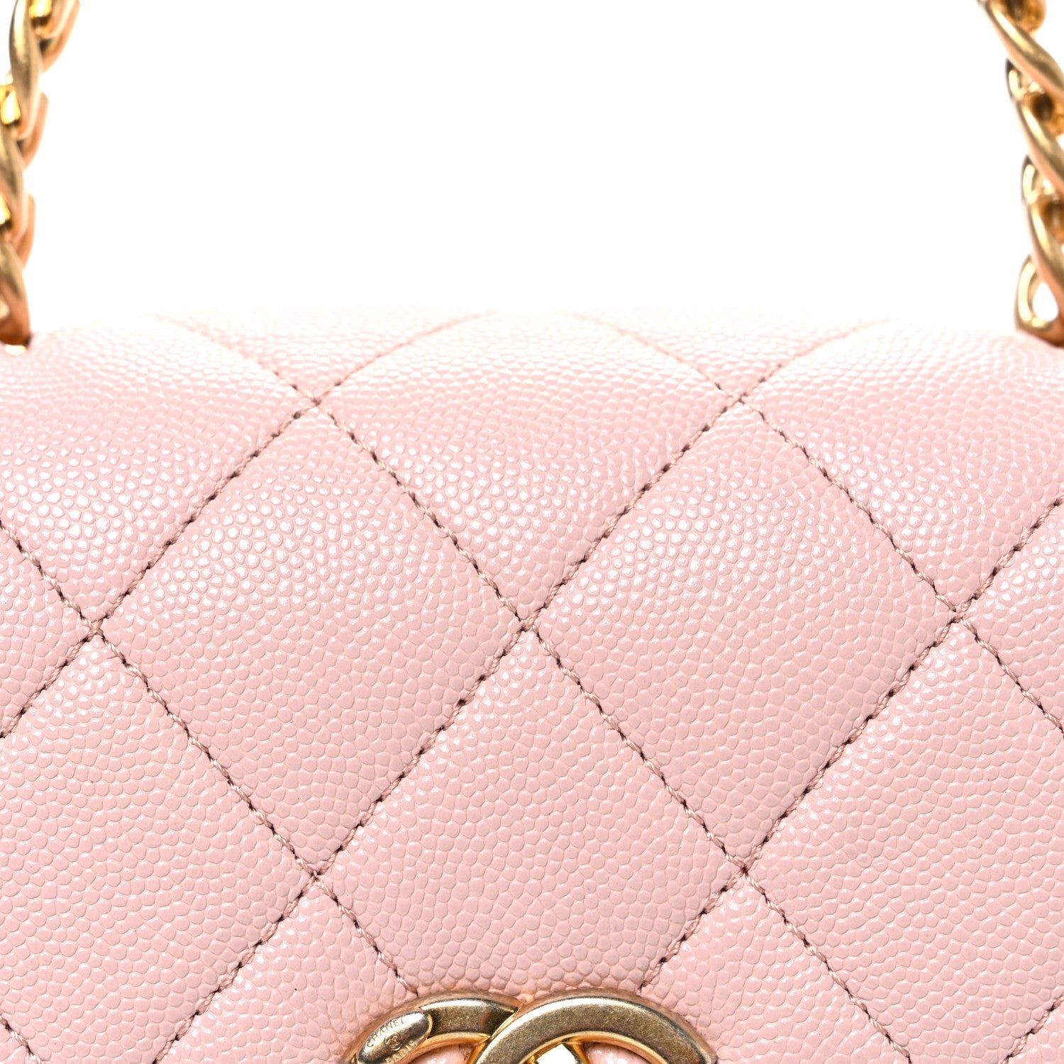 Caviar Quilted Small Carry Me Top Handle Flap Pink