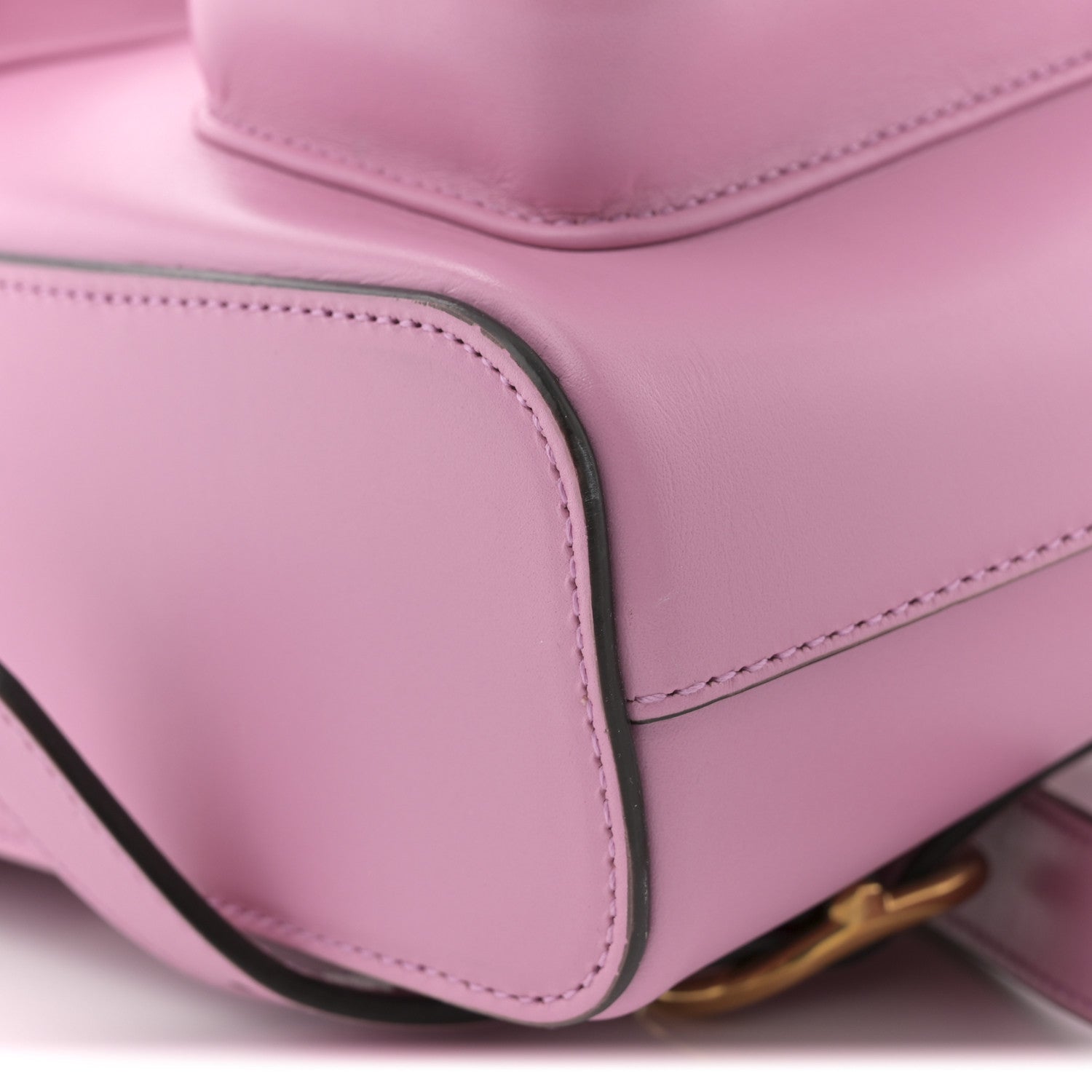 Calfskin Bamboo Backpack Glossy Pink