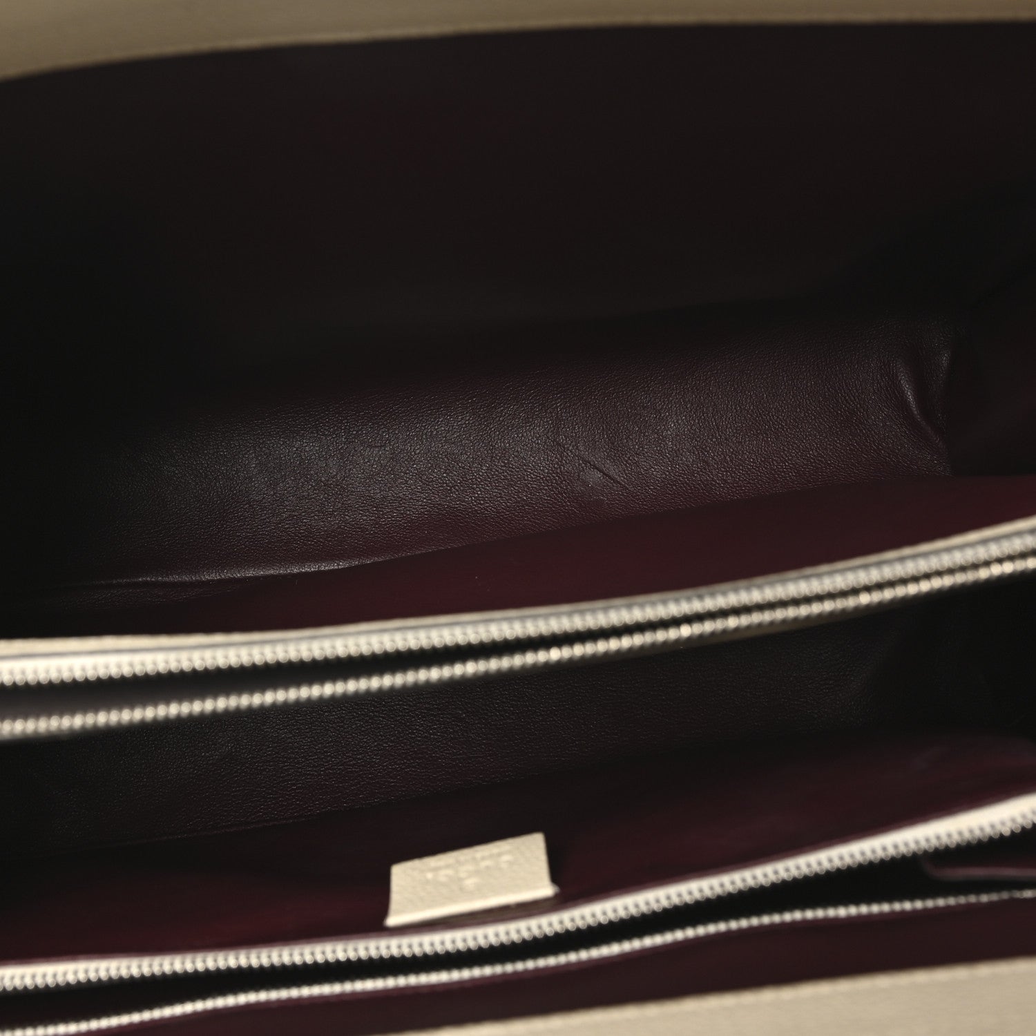 Grainy Calfskin Medium Zumi Top Handle Bag Mystic White