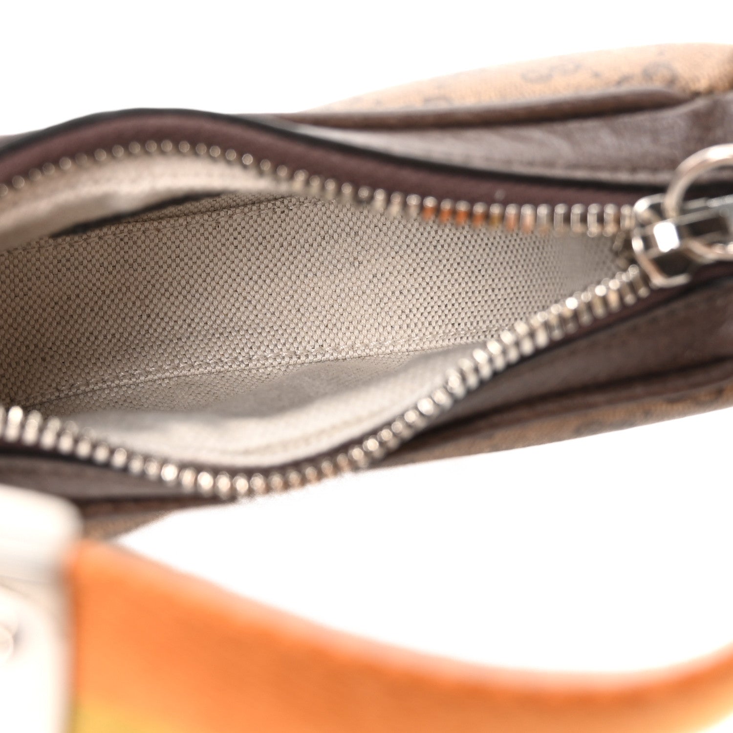 GG Supreme Monogram Textured Calfskin Web Mini Attache Hobo Beige Ebony New Acero
