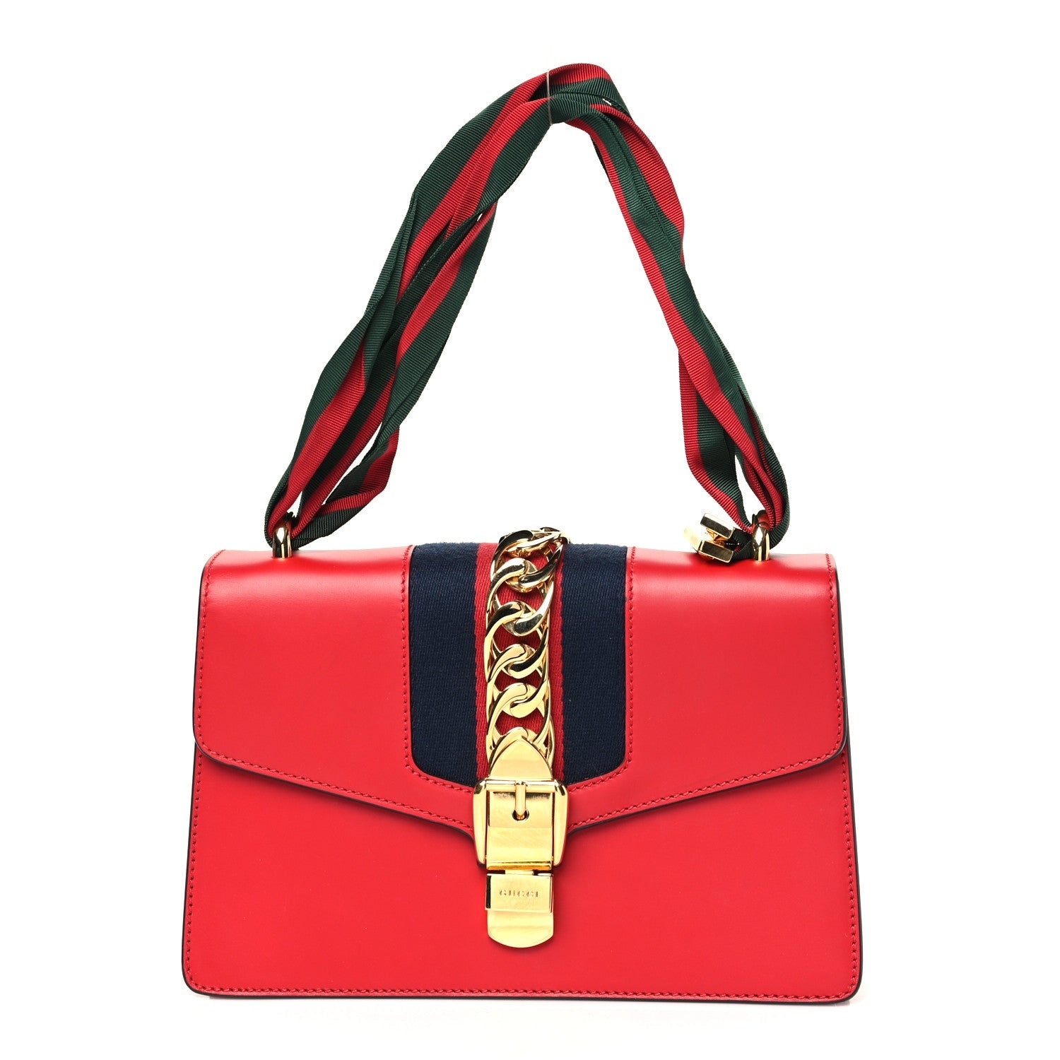 Calfskin Small Sylvie Shoulder Bag Hibiscus Red