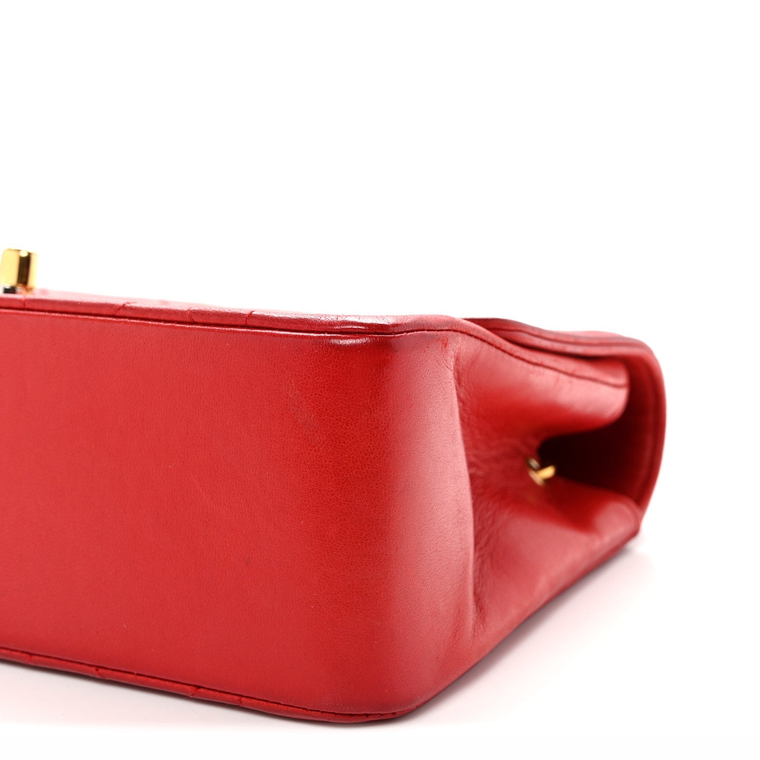 Lambskin Quilted Small Single Flap Red