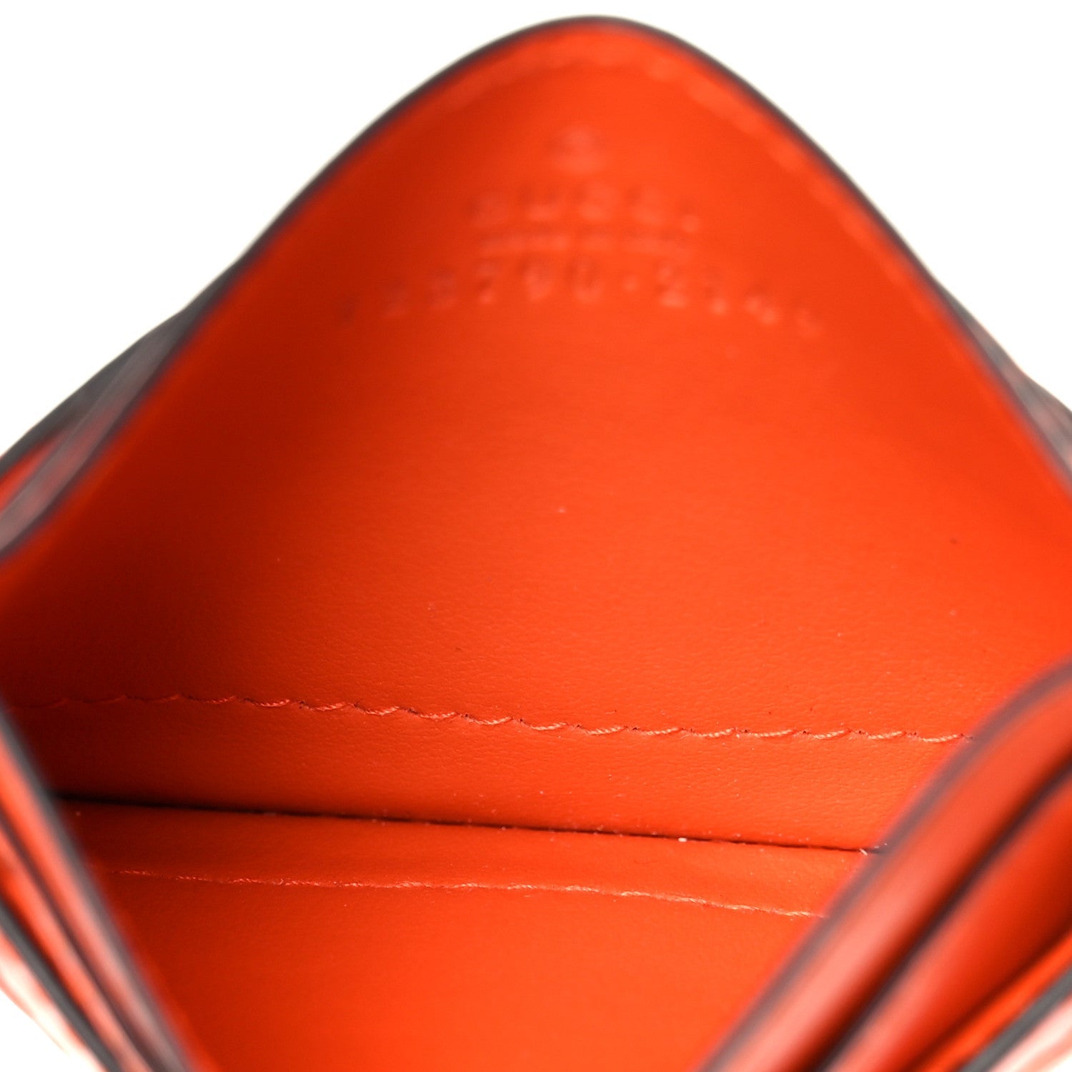 Calfskin GG Matelasse Card Holder Deep Orange