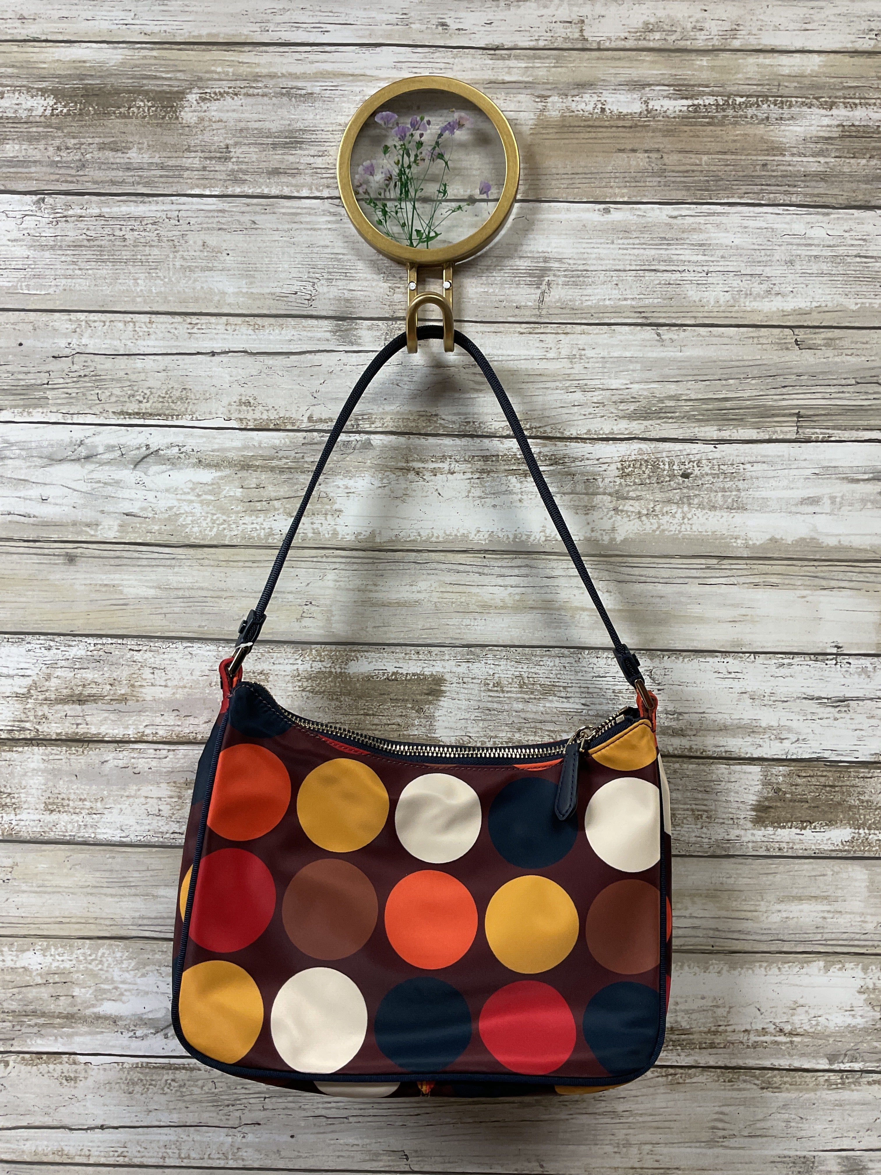 Handbag Designer By Kate Spade In Polkadot Pattern, Size:Small
