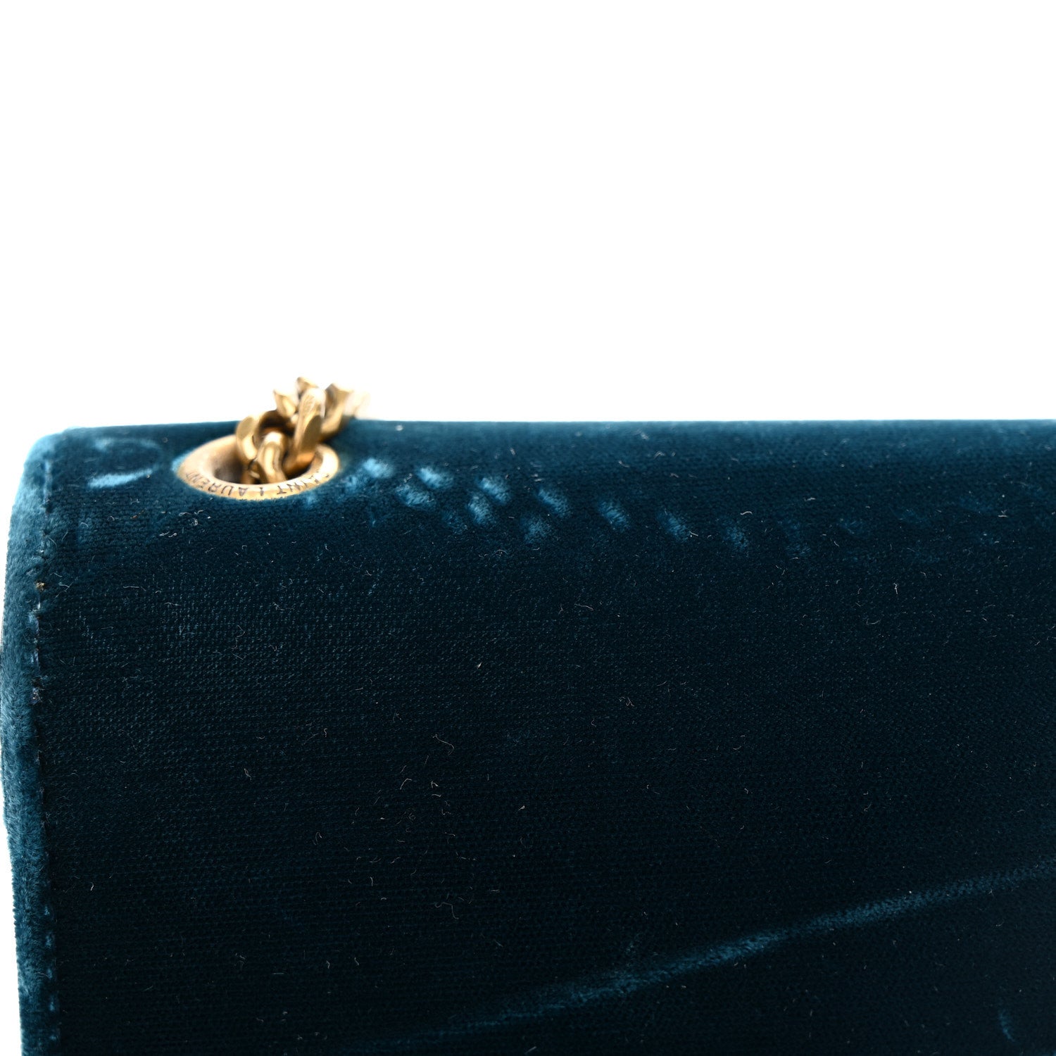 Velvet Small Classic Monogram Kate Tassel Satchel Blue