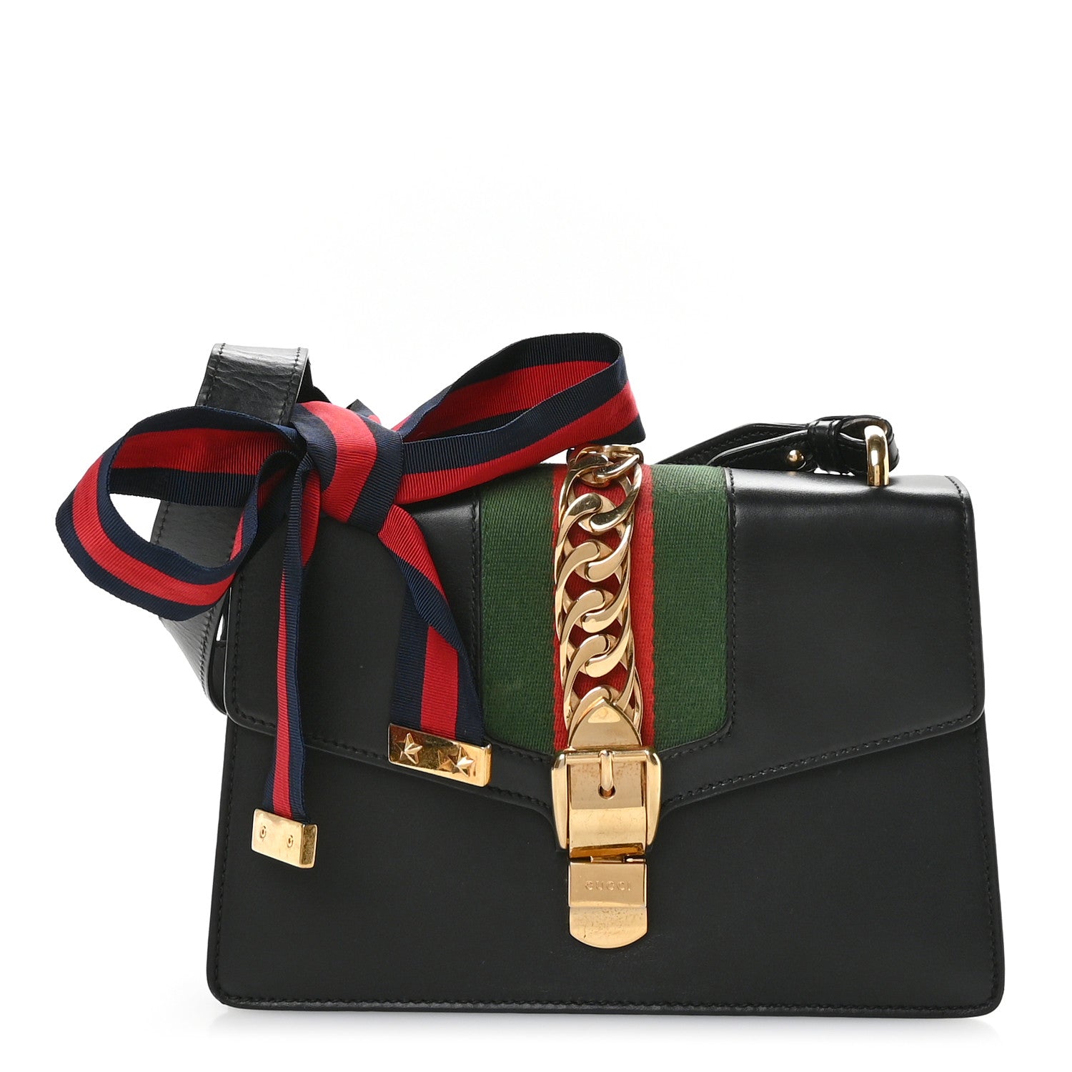 Calfskin Small Sylvie Shoulder Bag Black