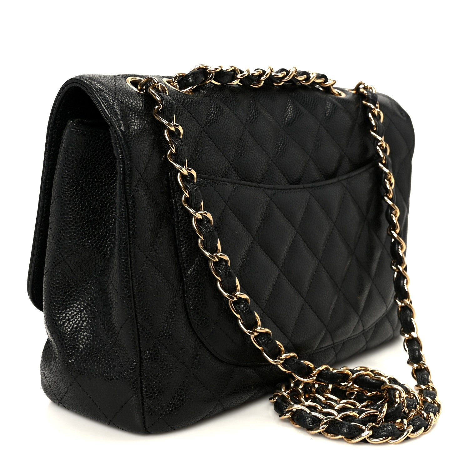 Caviar Quilted Jumbo Single Flap Black
