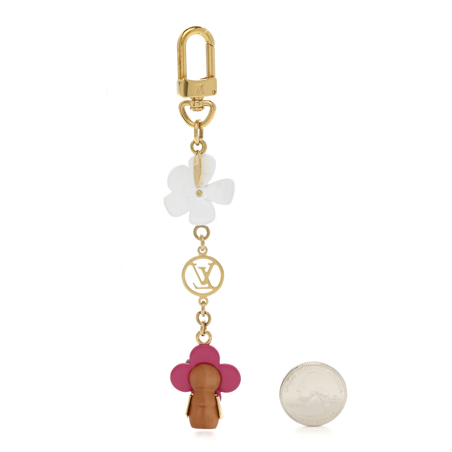 Resin Wood Vivienne Bag Charm Key Holder Pink