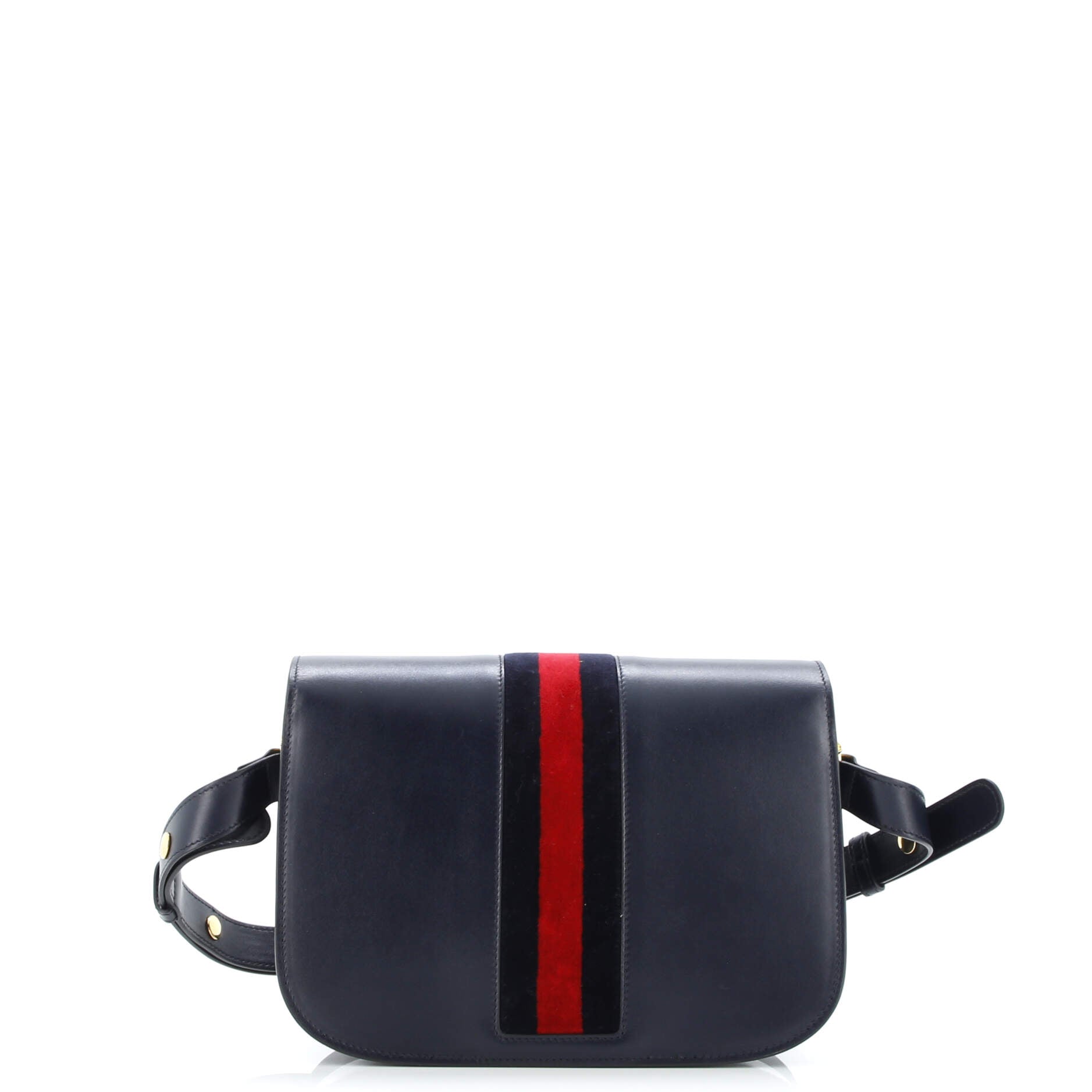 Horsebit 1955 Shoulder Bag Leather with Web Velvet Detail Small