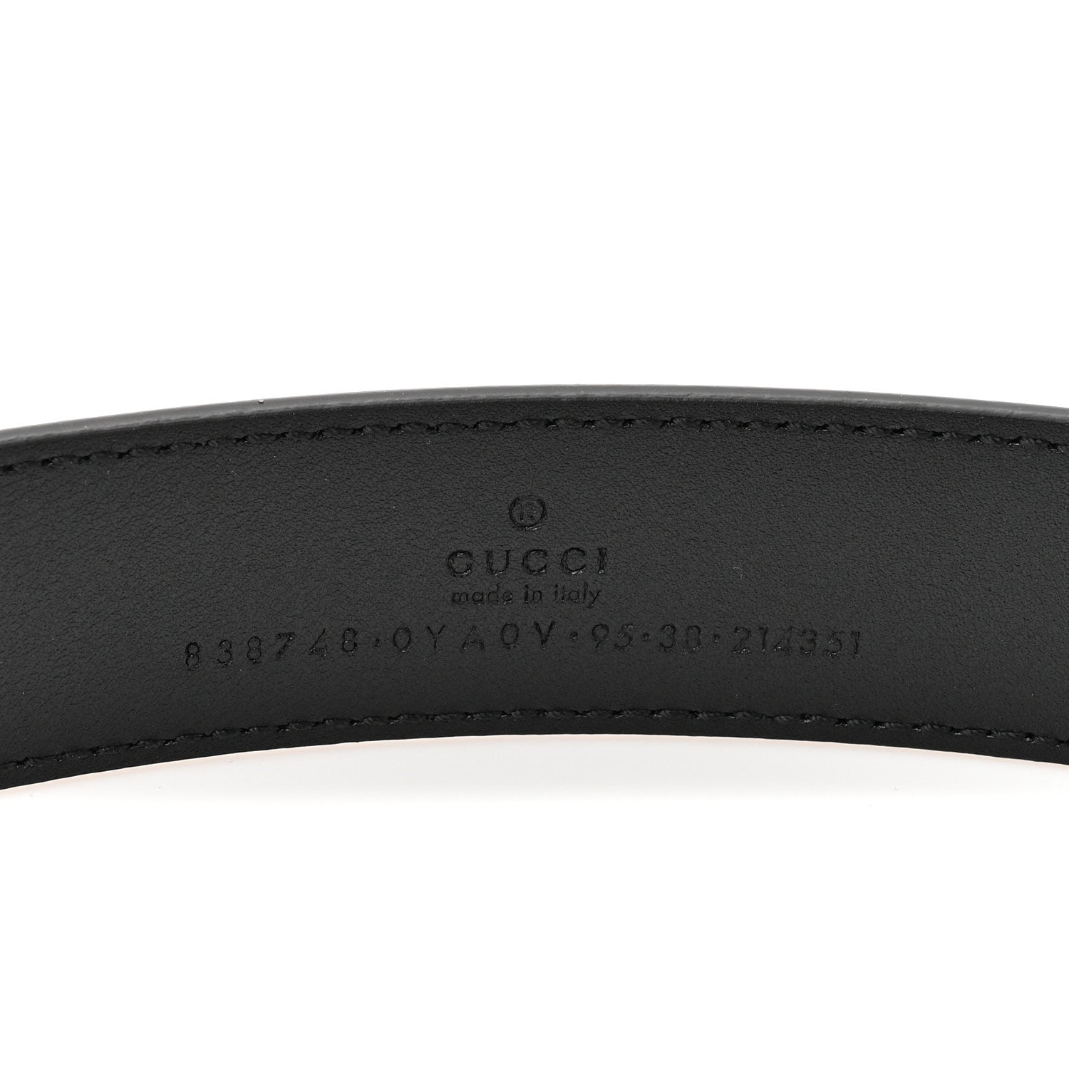 Plutone Calfskin Plaque Interlocking G 30mm Belt 95 38 Black