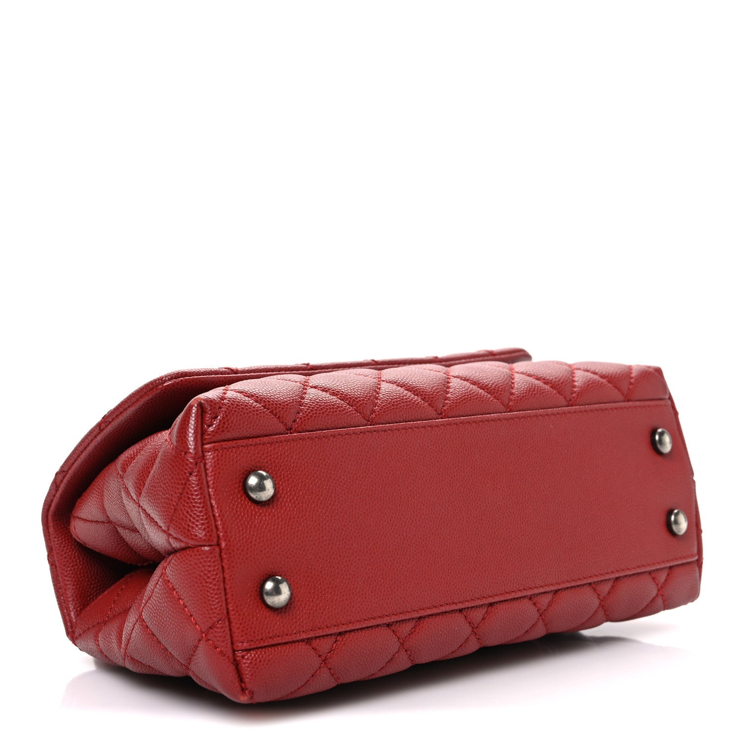 Caviar Quilted Mini Coco Handle Flap Red