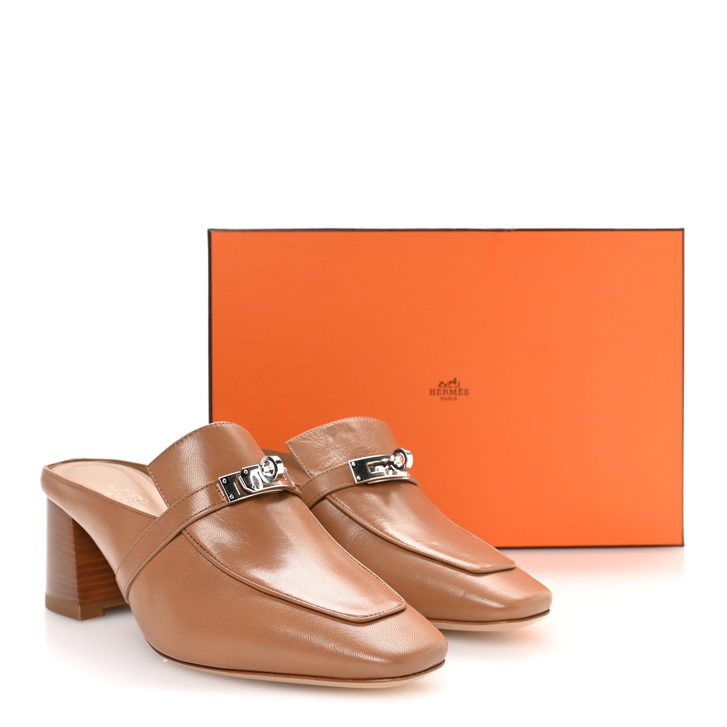 Goatskin Blossom Mules 38.5 Marron Havane