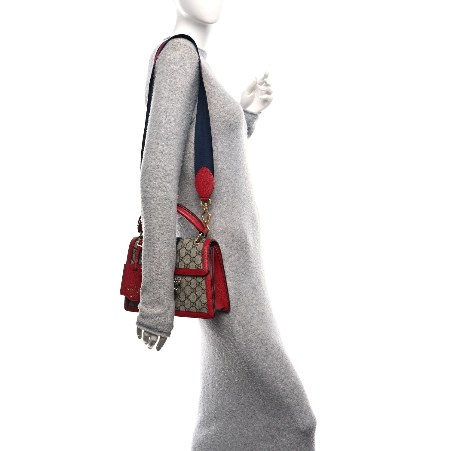GG Supreme Monogram Small Queen Margaret Top Handle Bag Red