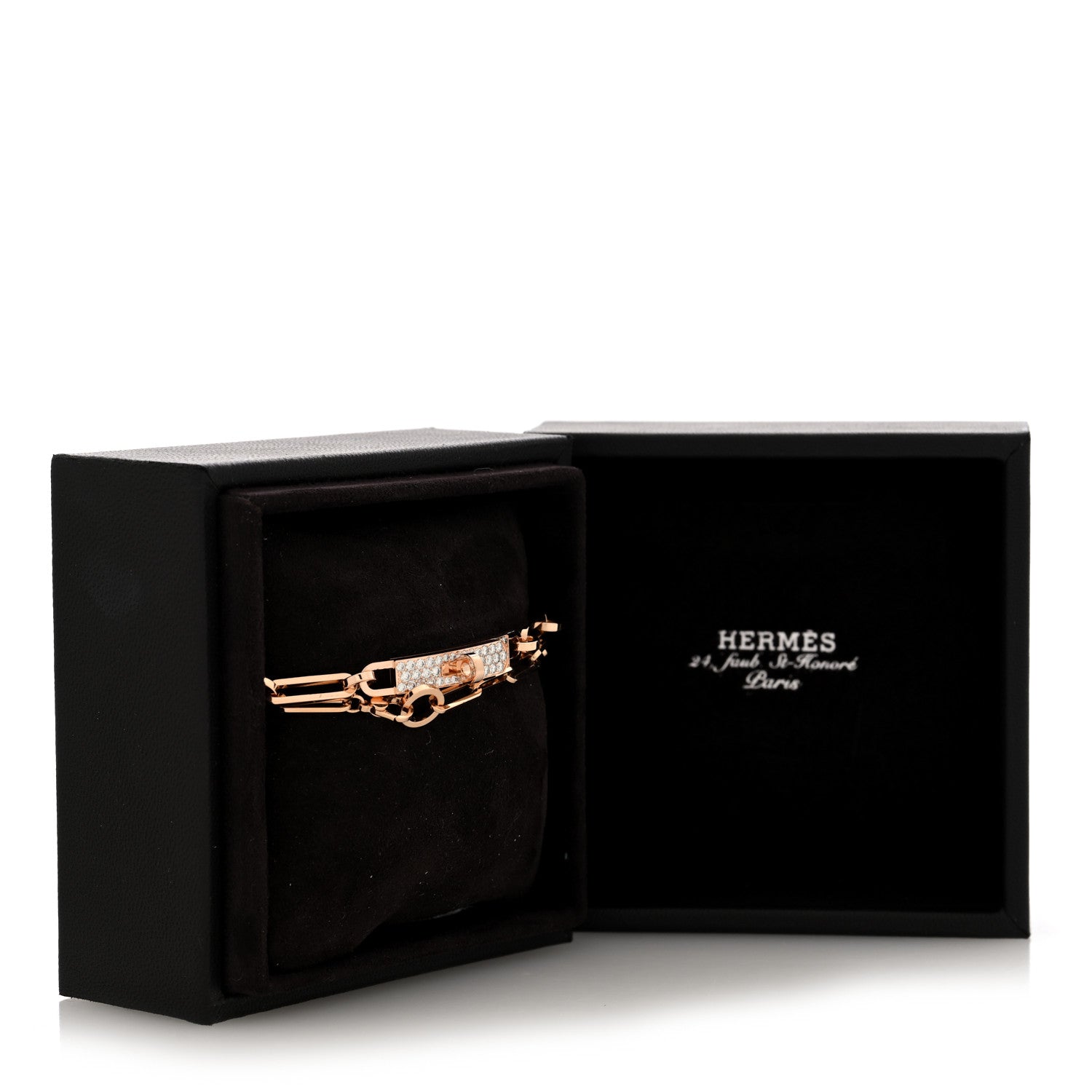 18K Rose Gold Diamond Pave Kelly Chaine Choker Necklace