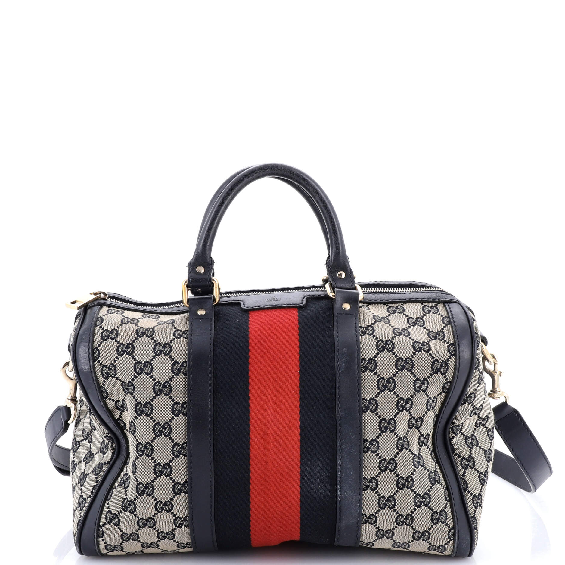 Vintage Web Boston Bag GG Canvas Medium