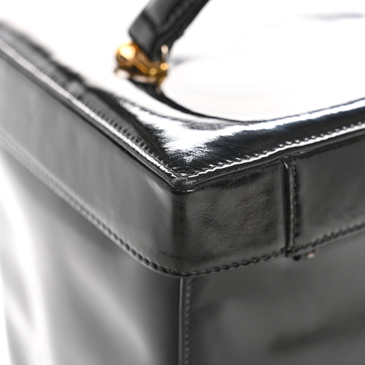 Patent CC Vanity Cosmetic Case Black