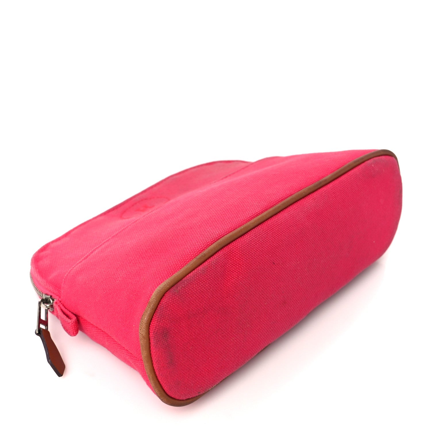 Cotton Canvas Mini Bolide Travel Cosmetic Pouch Hibiscus