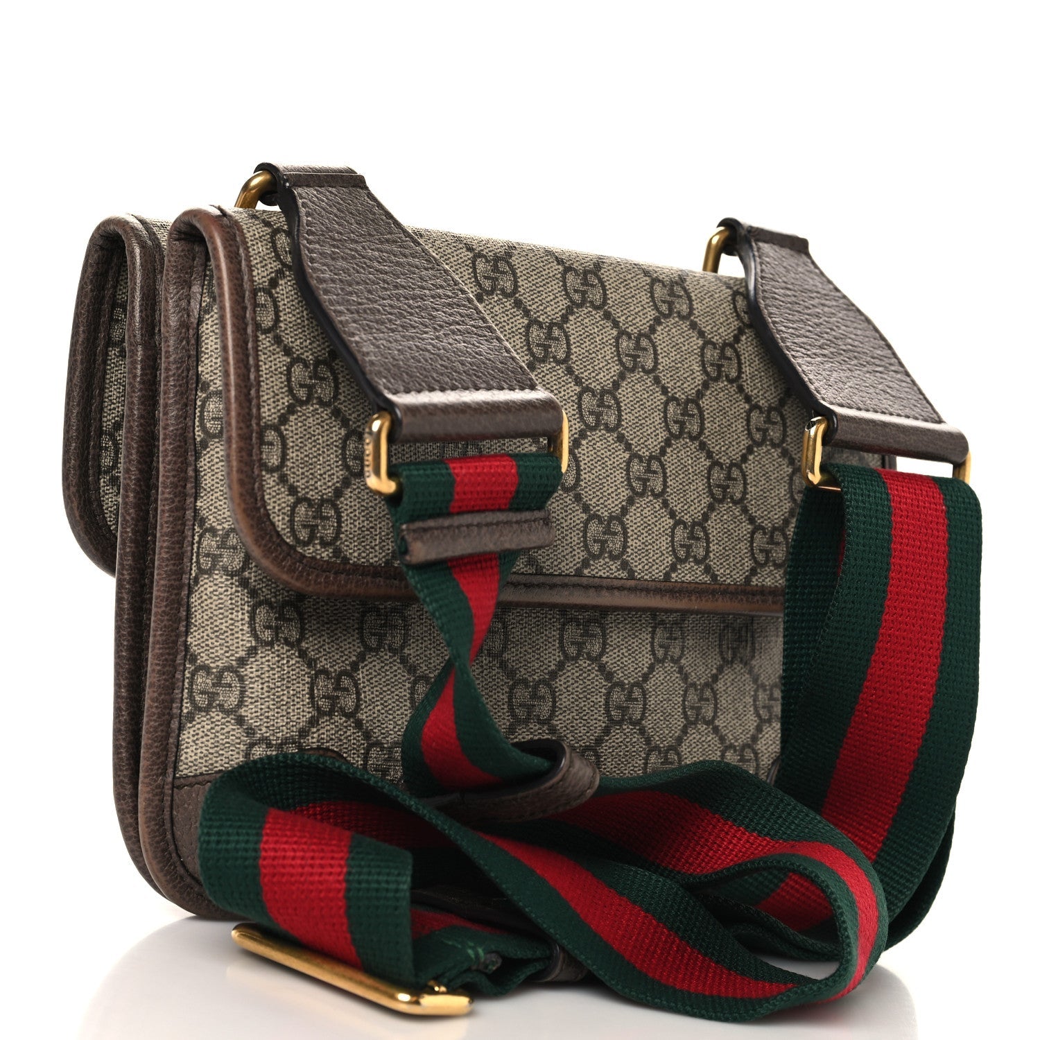 GG Supreme Monogram Web Small Neo Vintage Double Flap Messenger Bag Beige New Acero