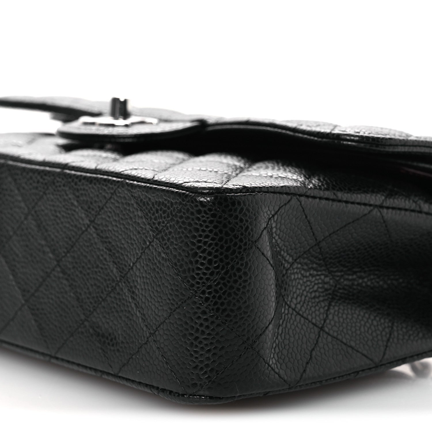 Caviar Quilted Small Double Flap Black
