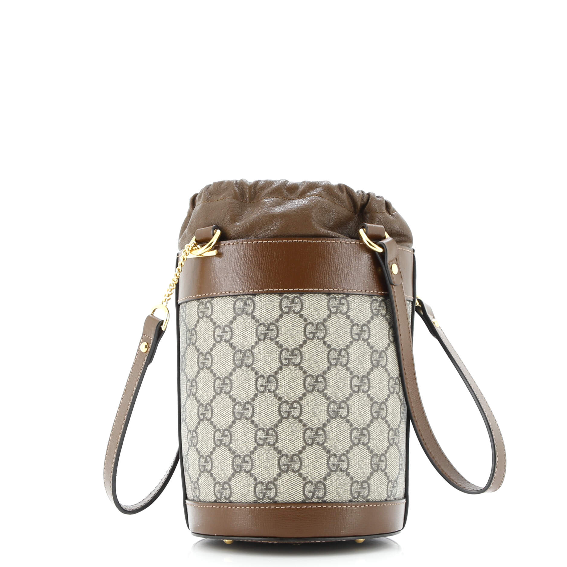 Horsebit 1955 Bucket Bag GG Coated Canvas with Leather Small
