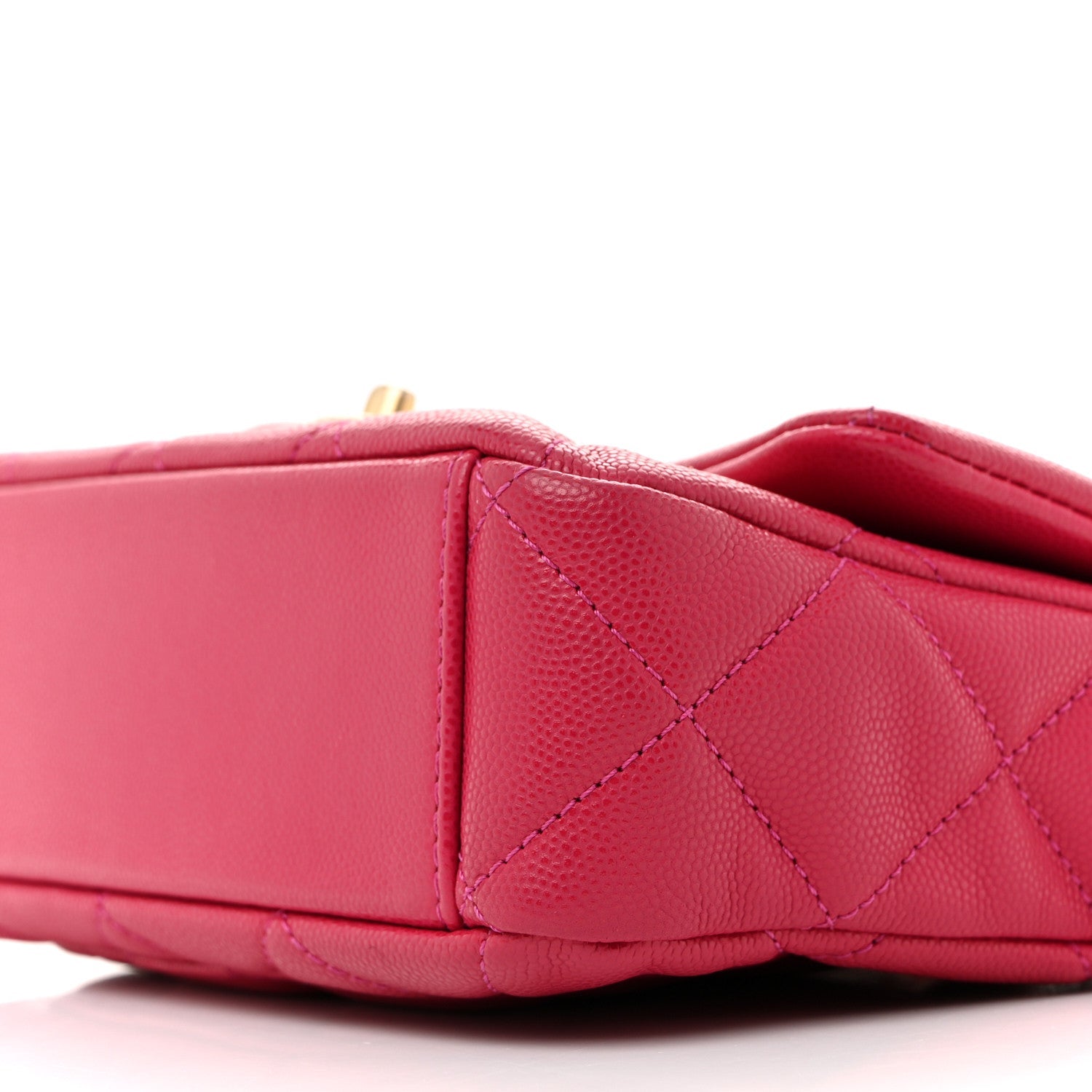 Caviar Quilted Small Twist Your Buttons Flap Fuchsia