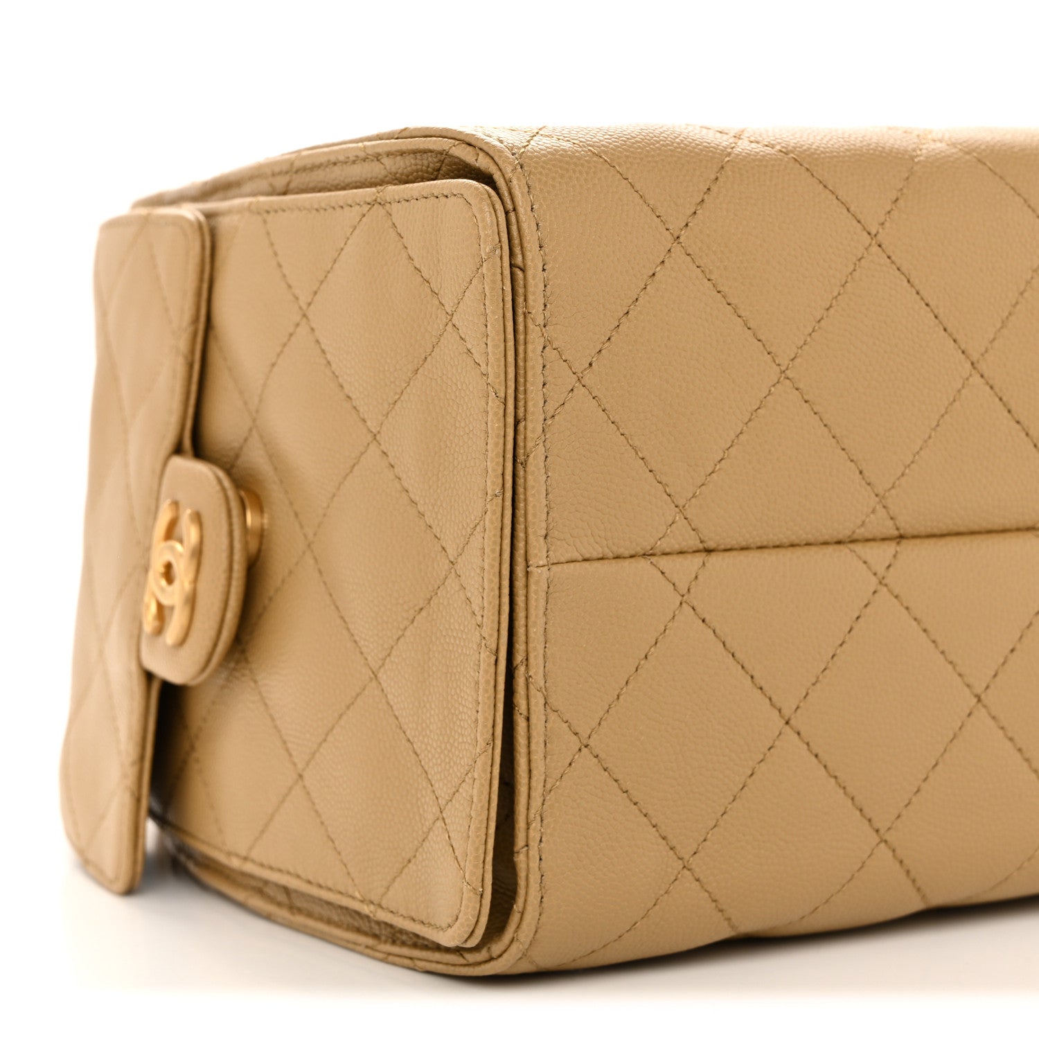Caviar Quilted Small Chanel 25 Handbag Beige