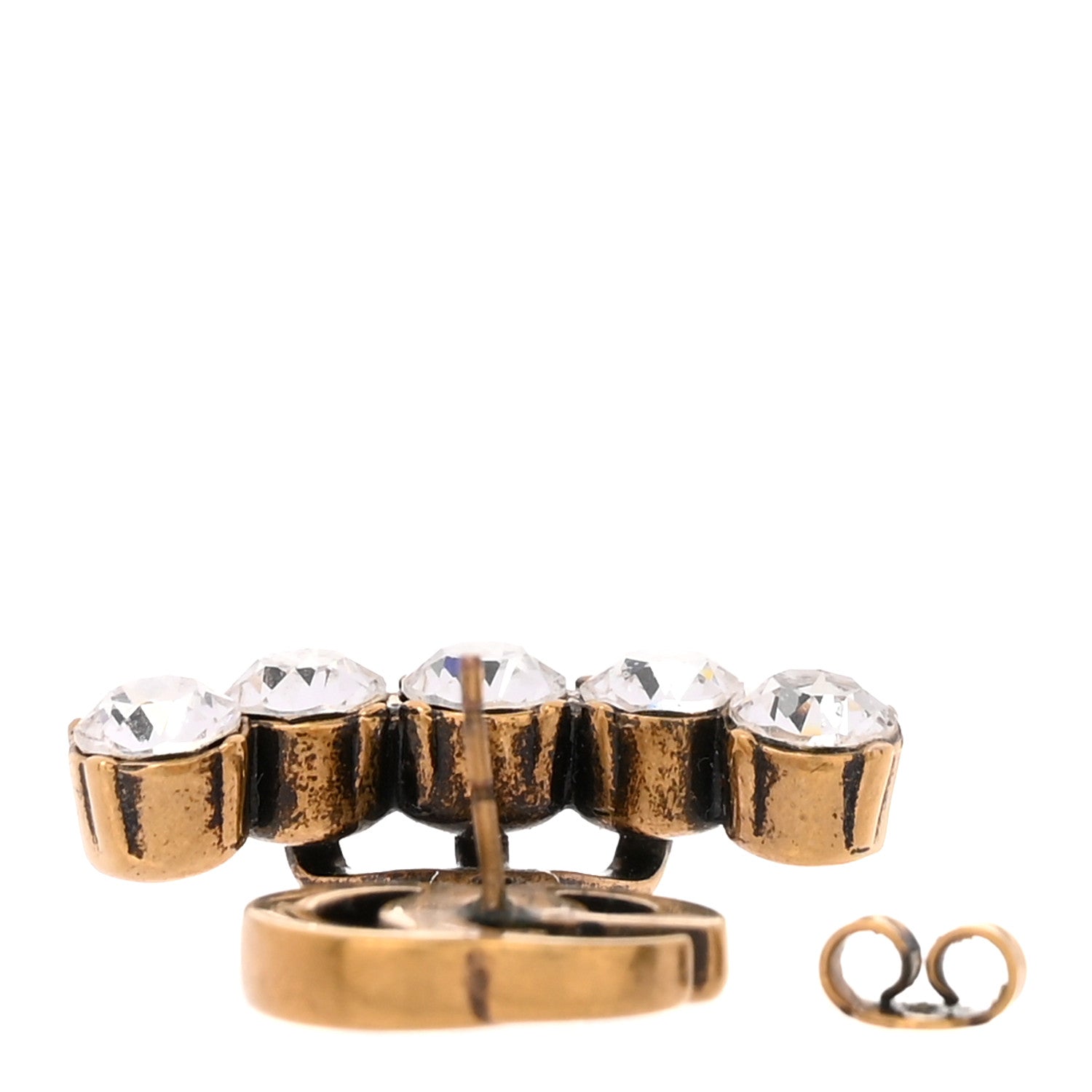 Crystal Single GG Earring Gold