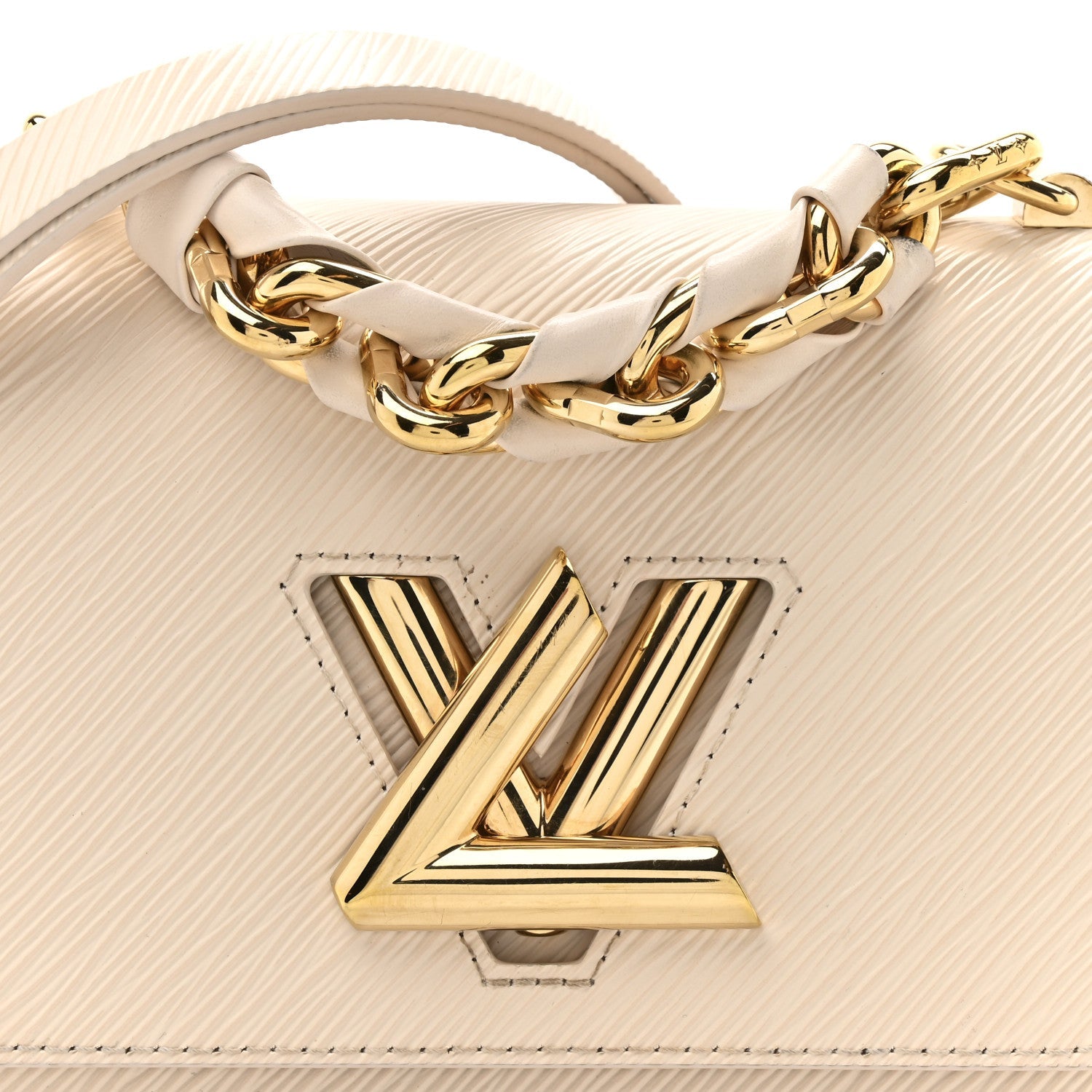 Epi Twist Braided Chain Shoulder Bag PM Quartz White