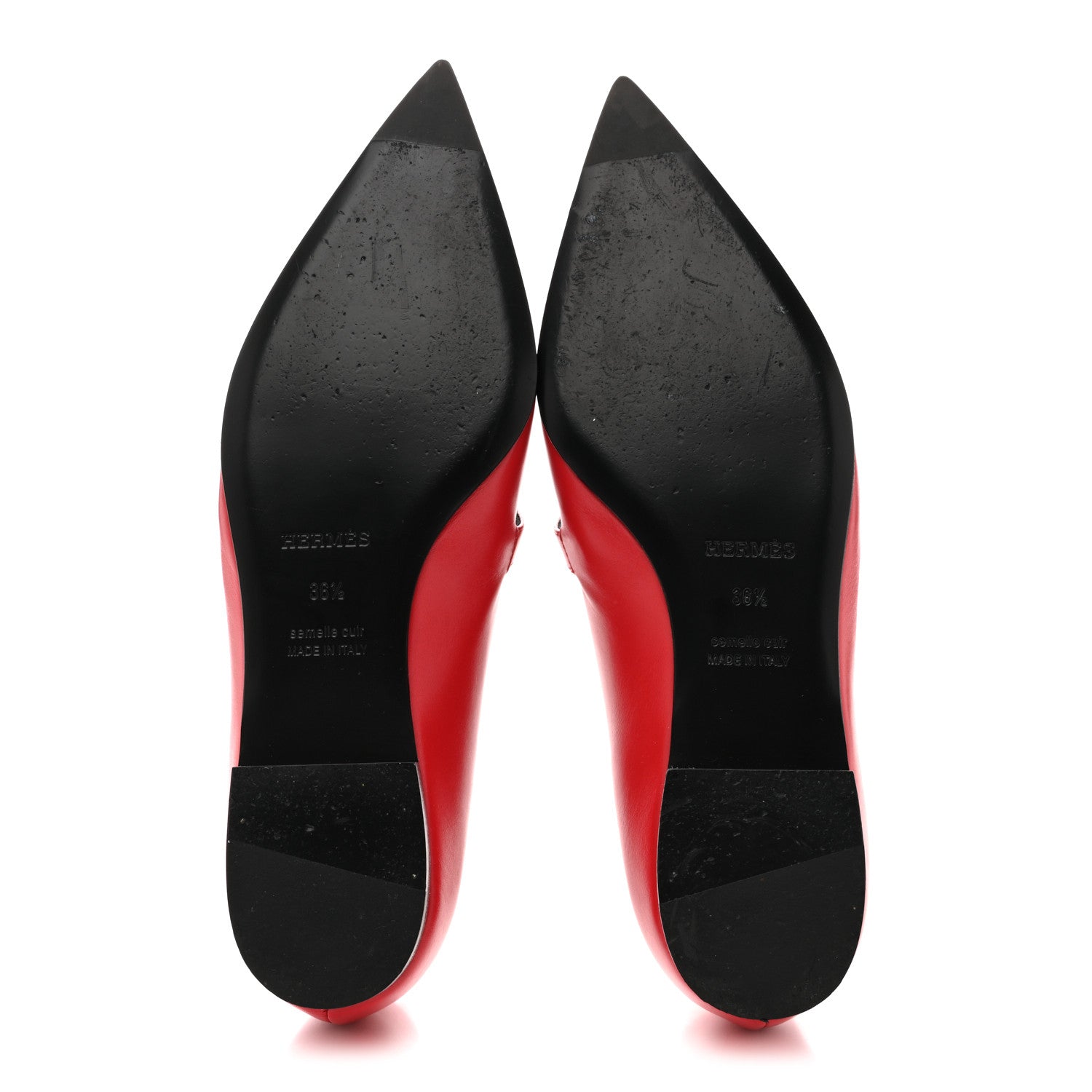 Calfskin Kelly Ballet Flats 36.5 Rouge Vif