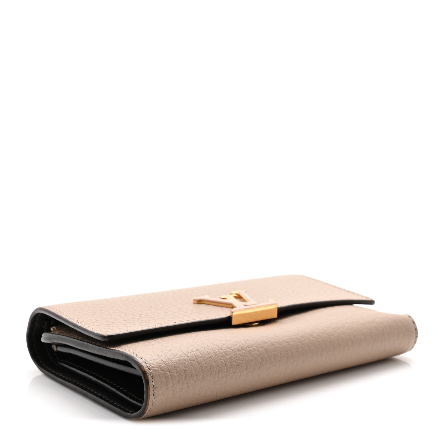 Taurillon Capucines Compact Wallet Galet