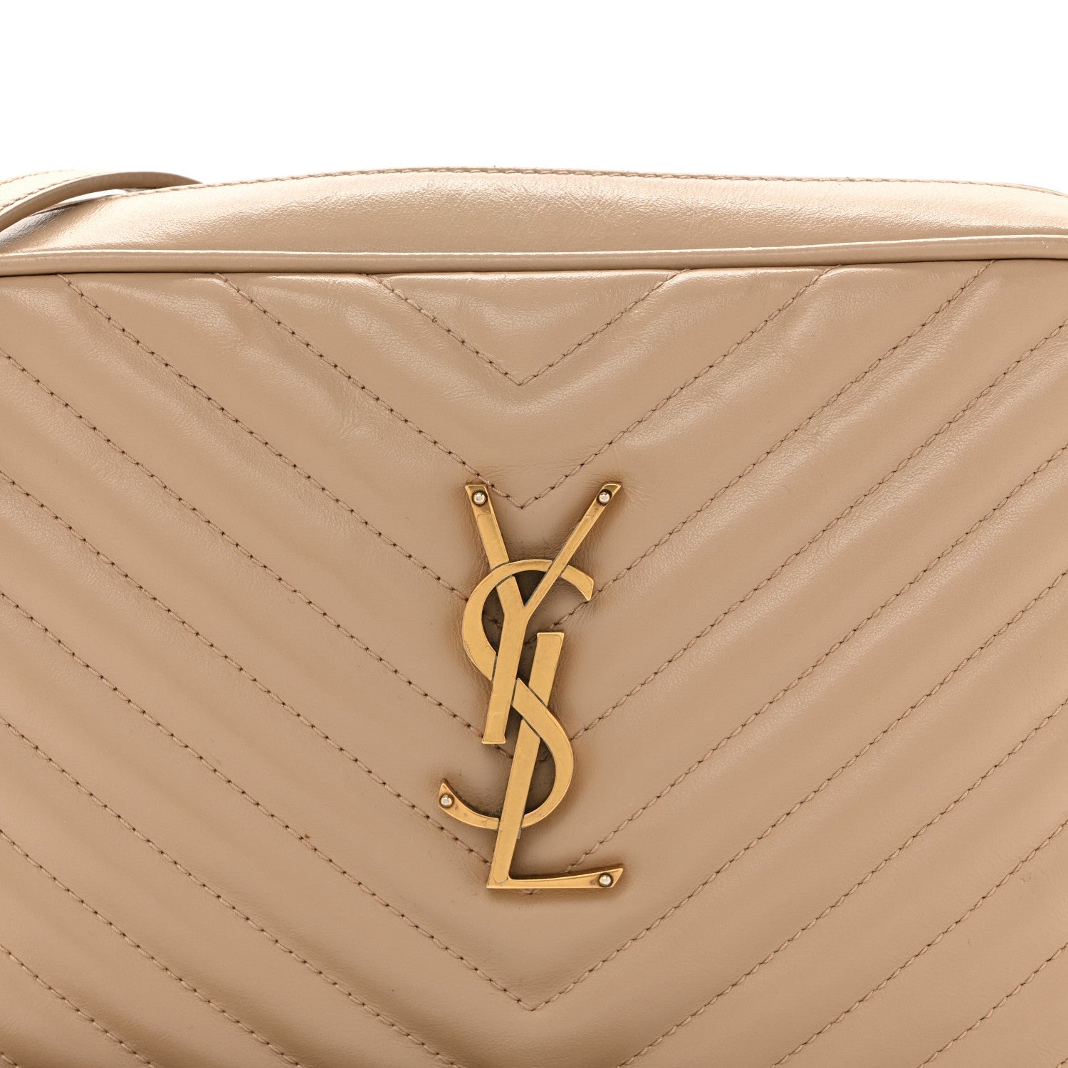 Calfskin Matelasse Monogram Lou Camera Bag Dark Beige