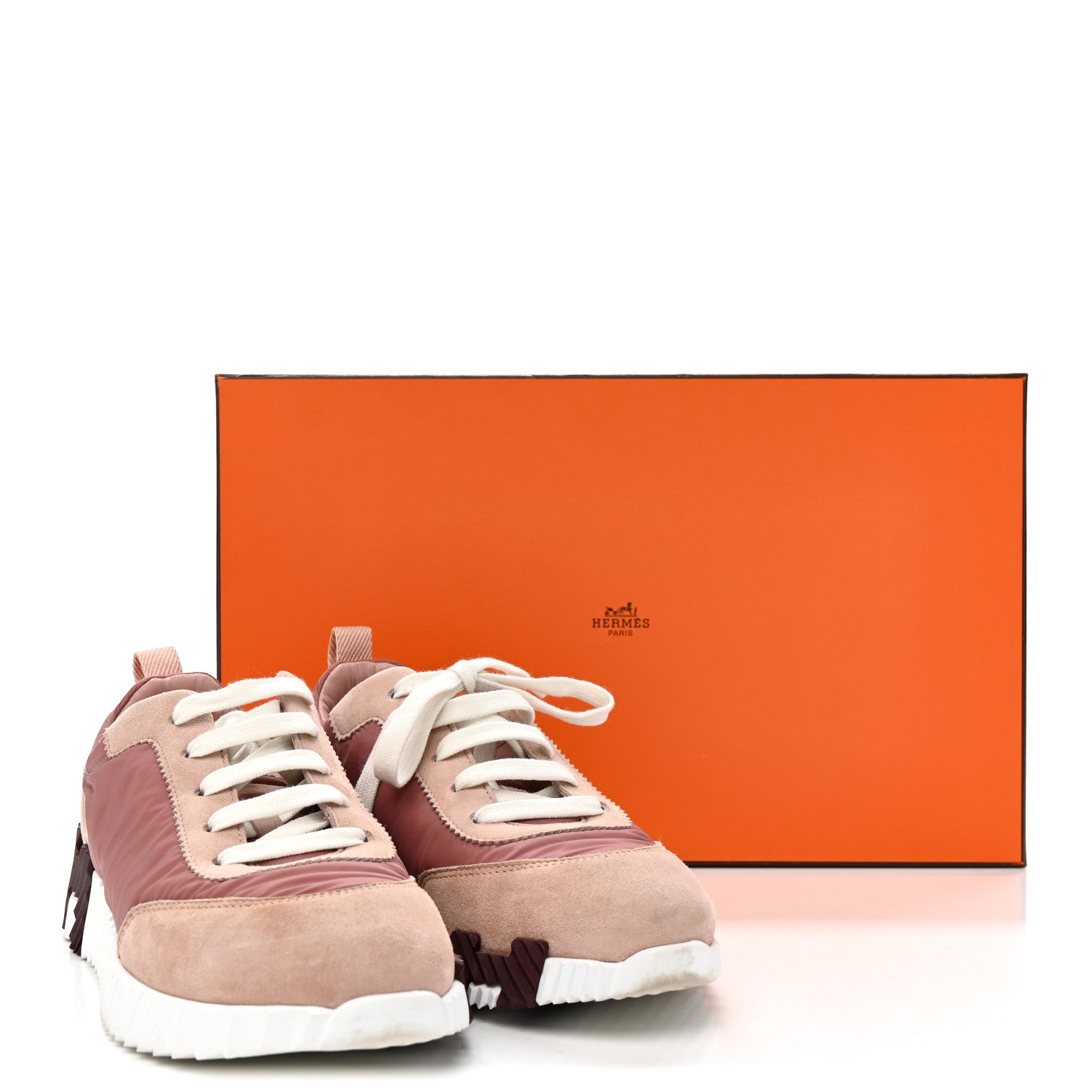 Parachute Fabric Suede Goatskin Bouncing Sneakers  Rose Rose Opaline