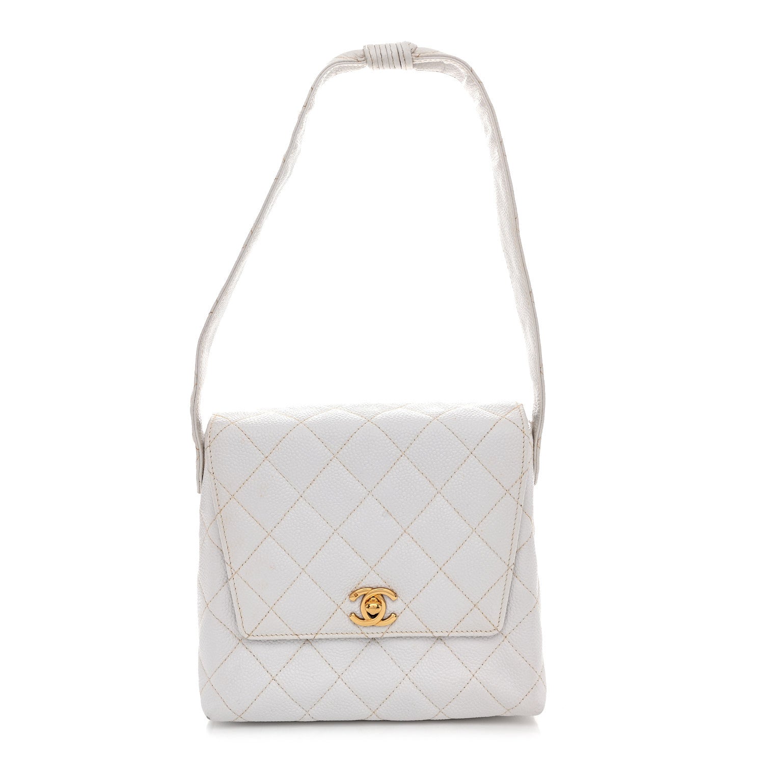 Caviar CC Shoulder Bag White